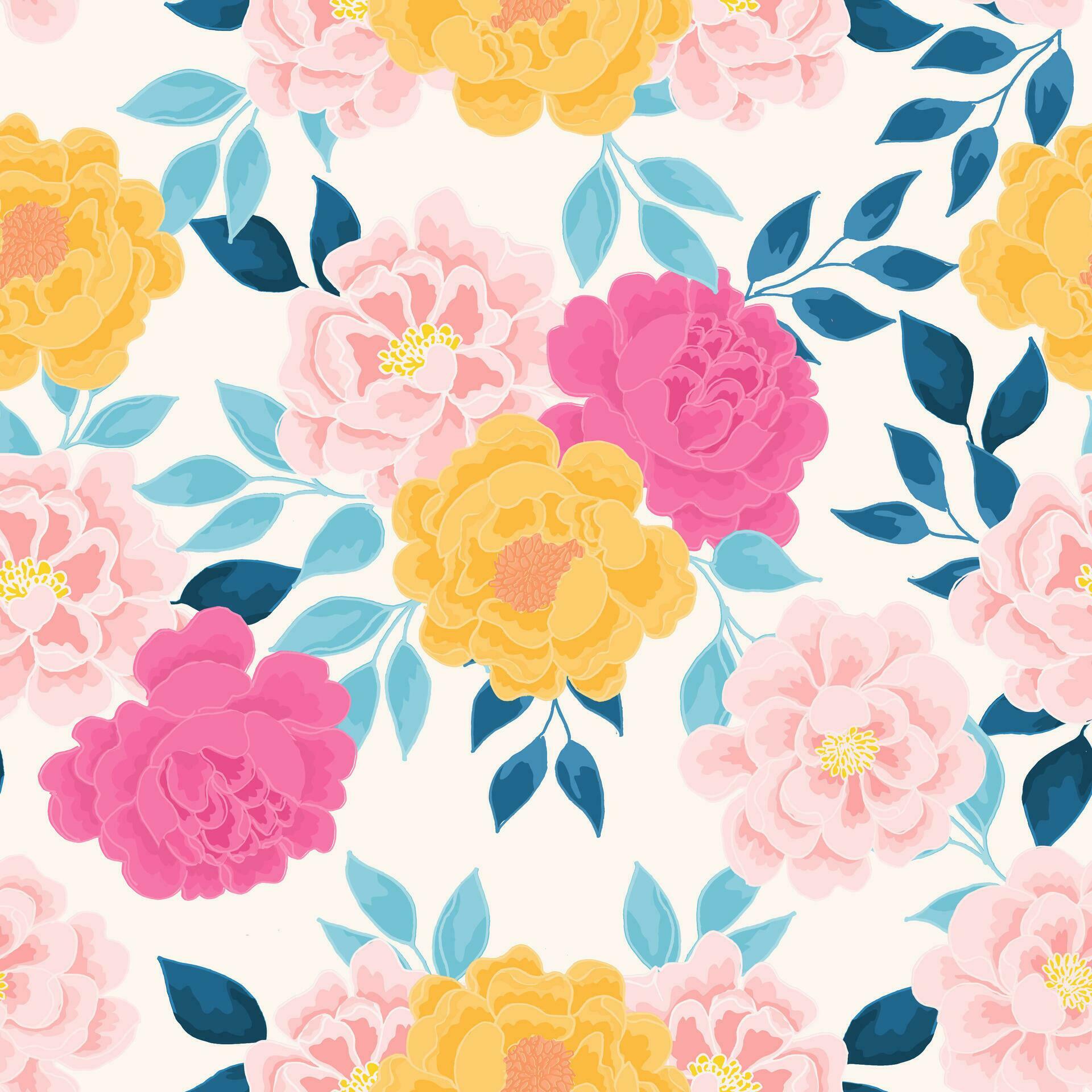 Vintage Rose Hand Drawn Flower Seamless Pattern Stock Free and Free SVG