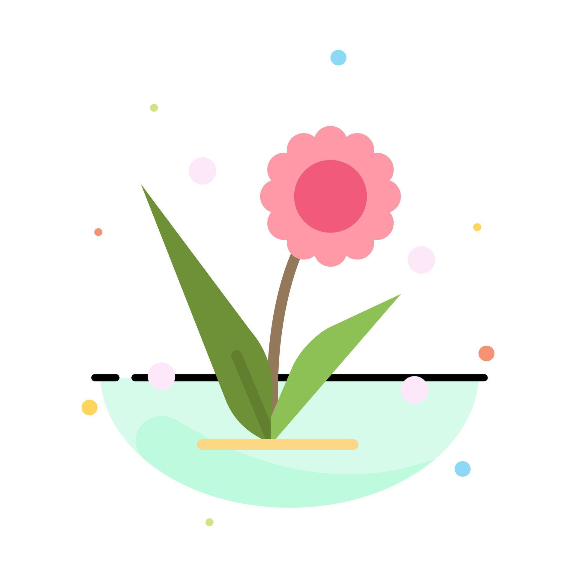 Flora Floral Flower Nature Spring Abstract Flat Color Icon Template Stock Free