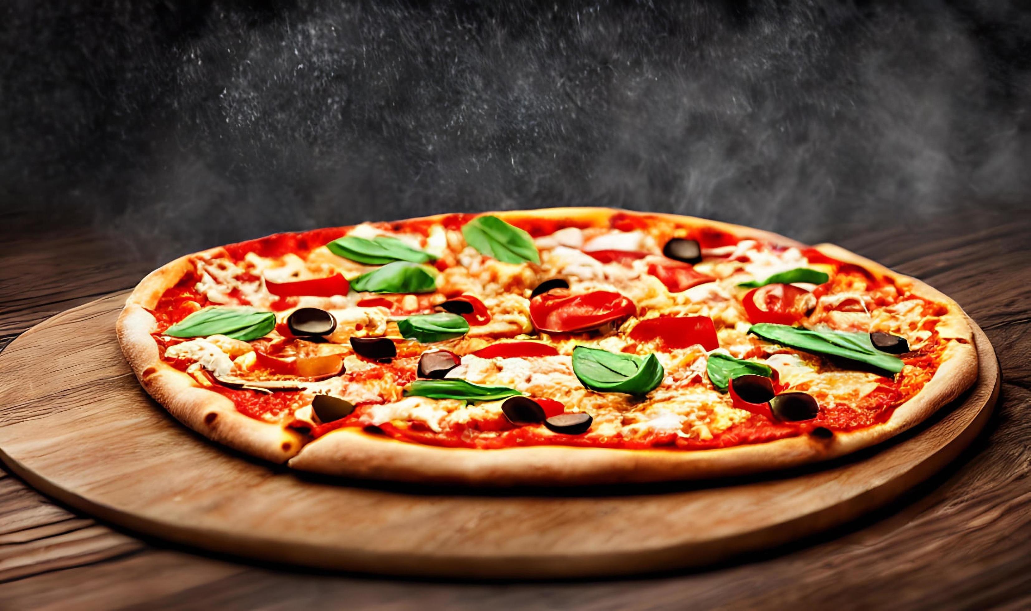 Pizza. Traditional Italian cuisine fast food. Stock Free