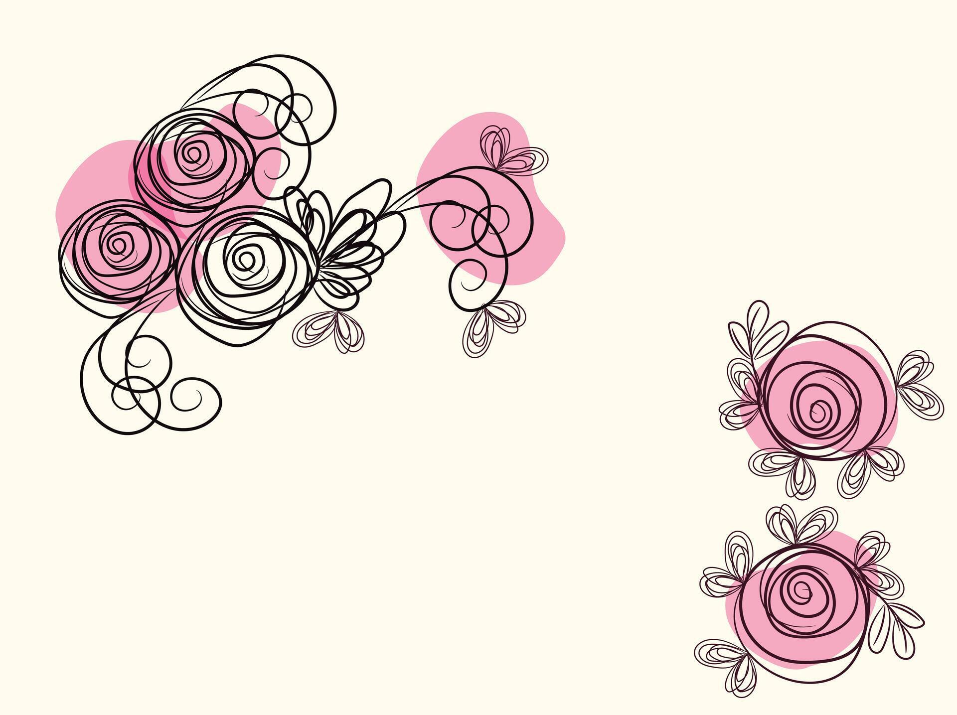 Hand drawn simple flower outline Stock Free