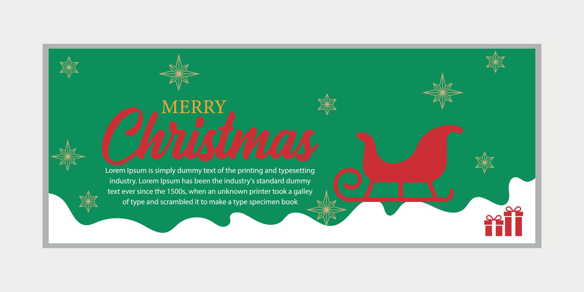 merry christmas banner set and happy new year banner, social media cover and web banner,Merry Christmas design for greeting card, Free Vector