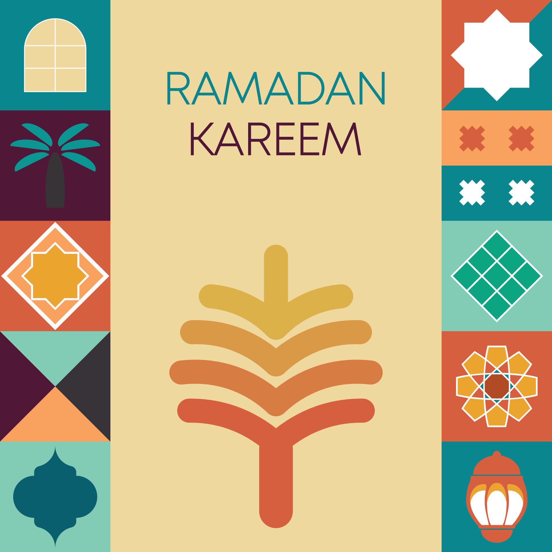 Ramadan Kareem,Islamic greeting card template with ramadan for wallpaper design,poster, media banner. Free Vector