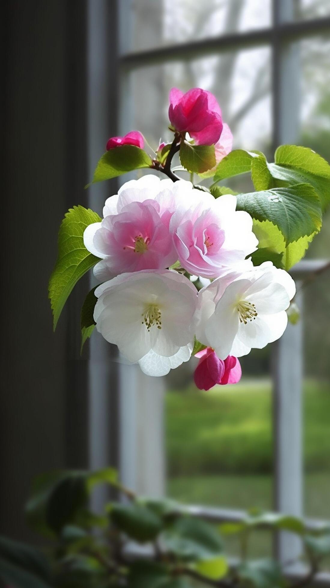 White Flower with green background, Real clear photo Chinese Suzhou garden purple Stock Free