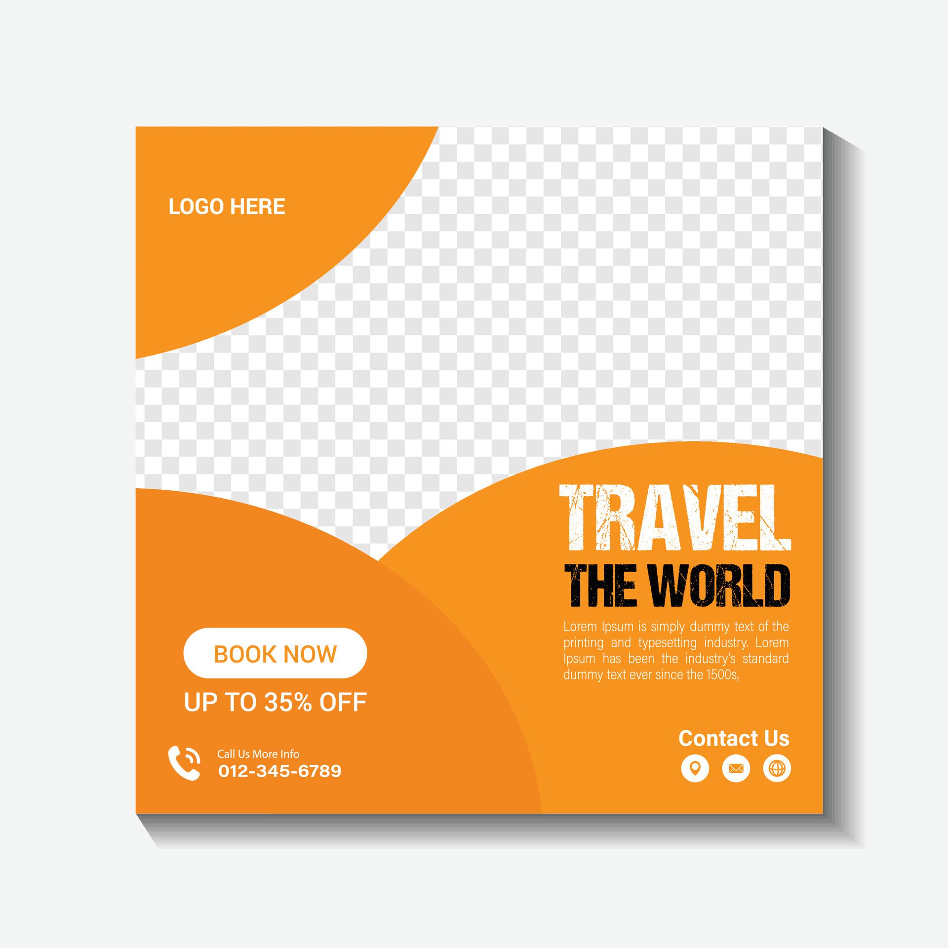 travel social media post or web banner design Free Vector