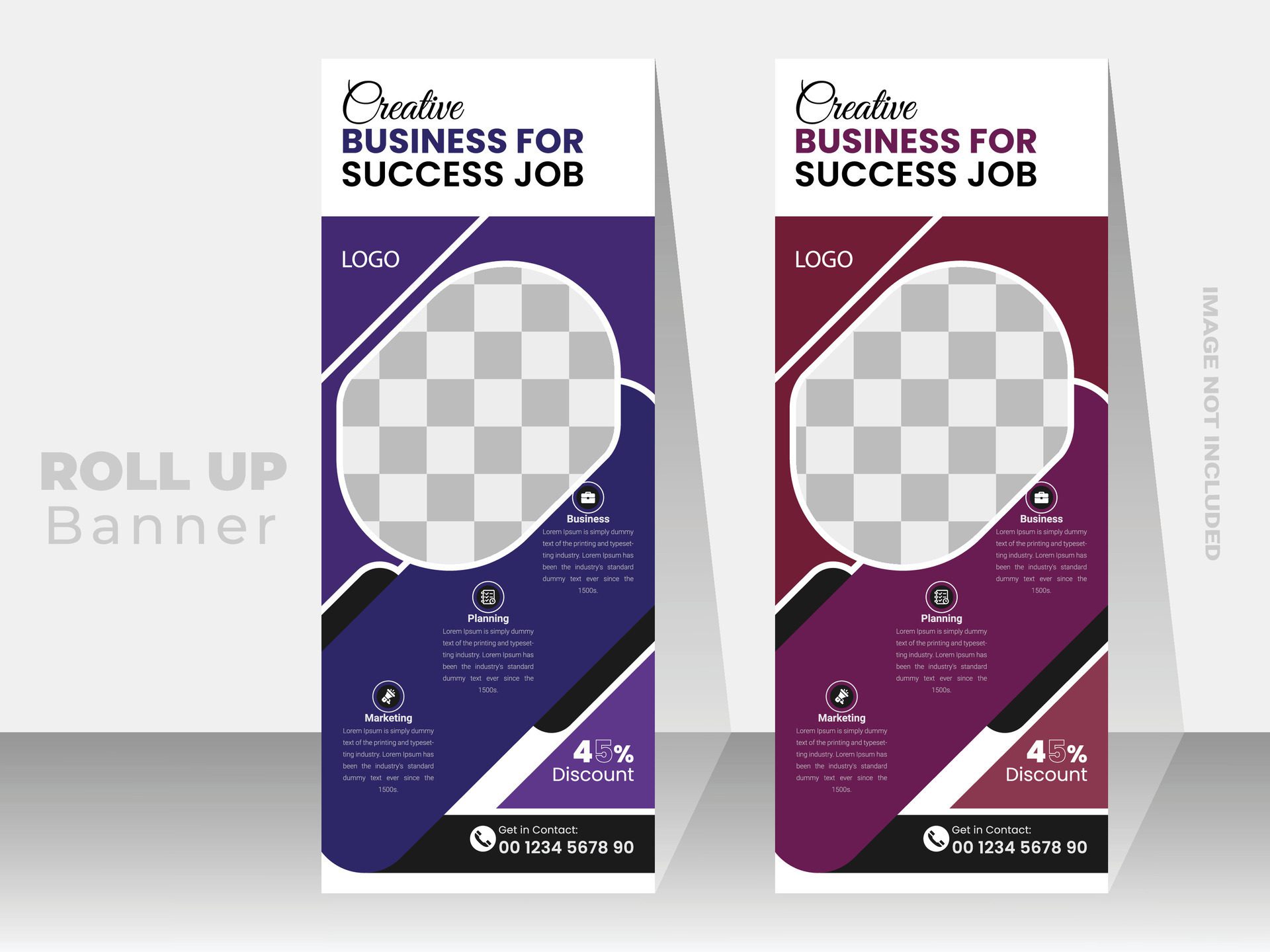 Modern Business Roll up Banner design and A simple, modern, flat clean Roll up. Free Vector