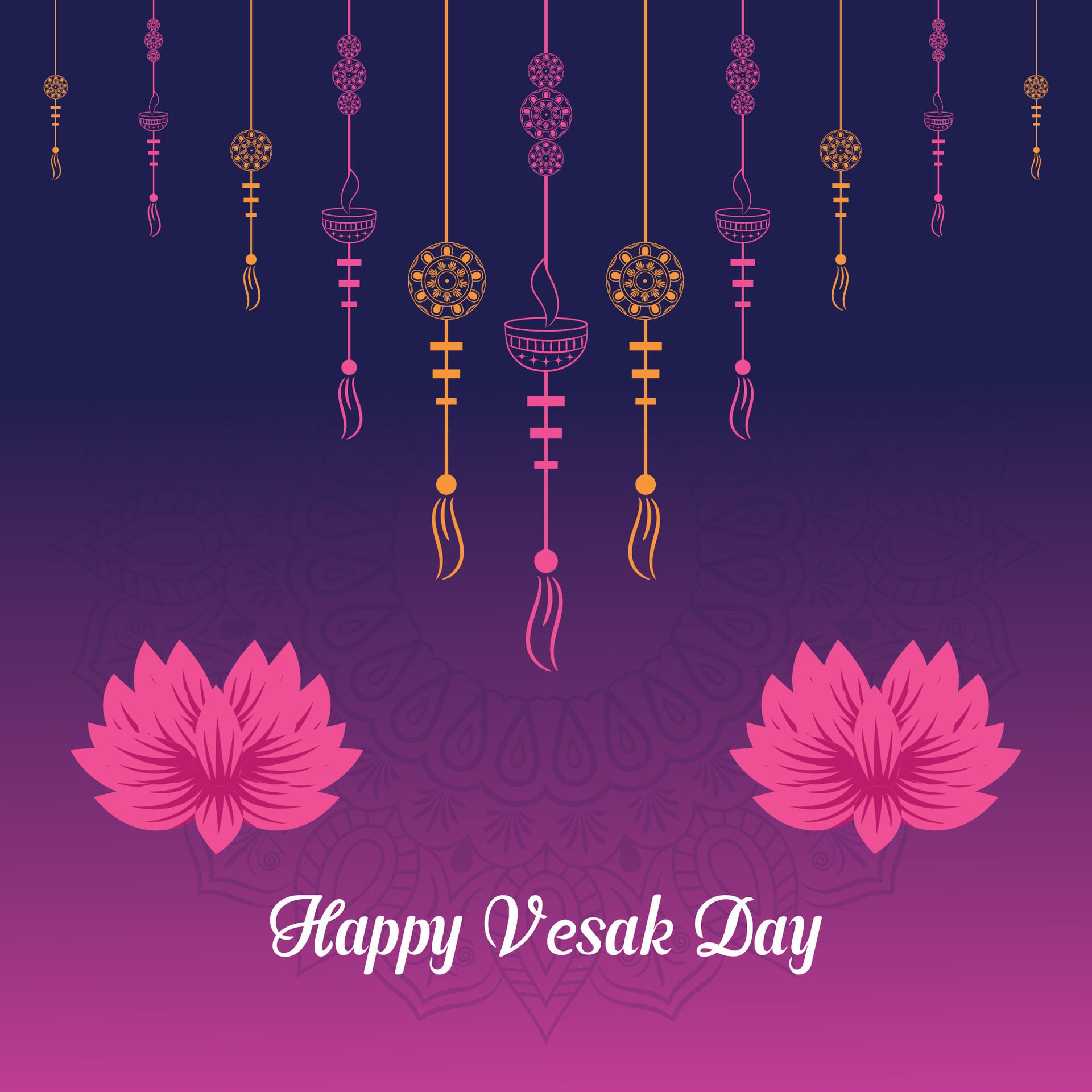 Flat vertical poster template for vesak day illustration festival celebration social media post and vesak day Banner Free Vector