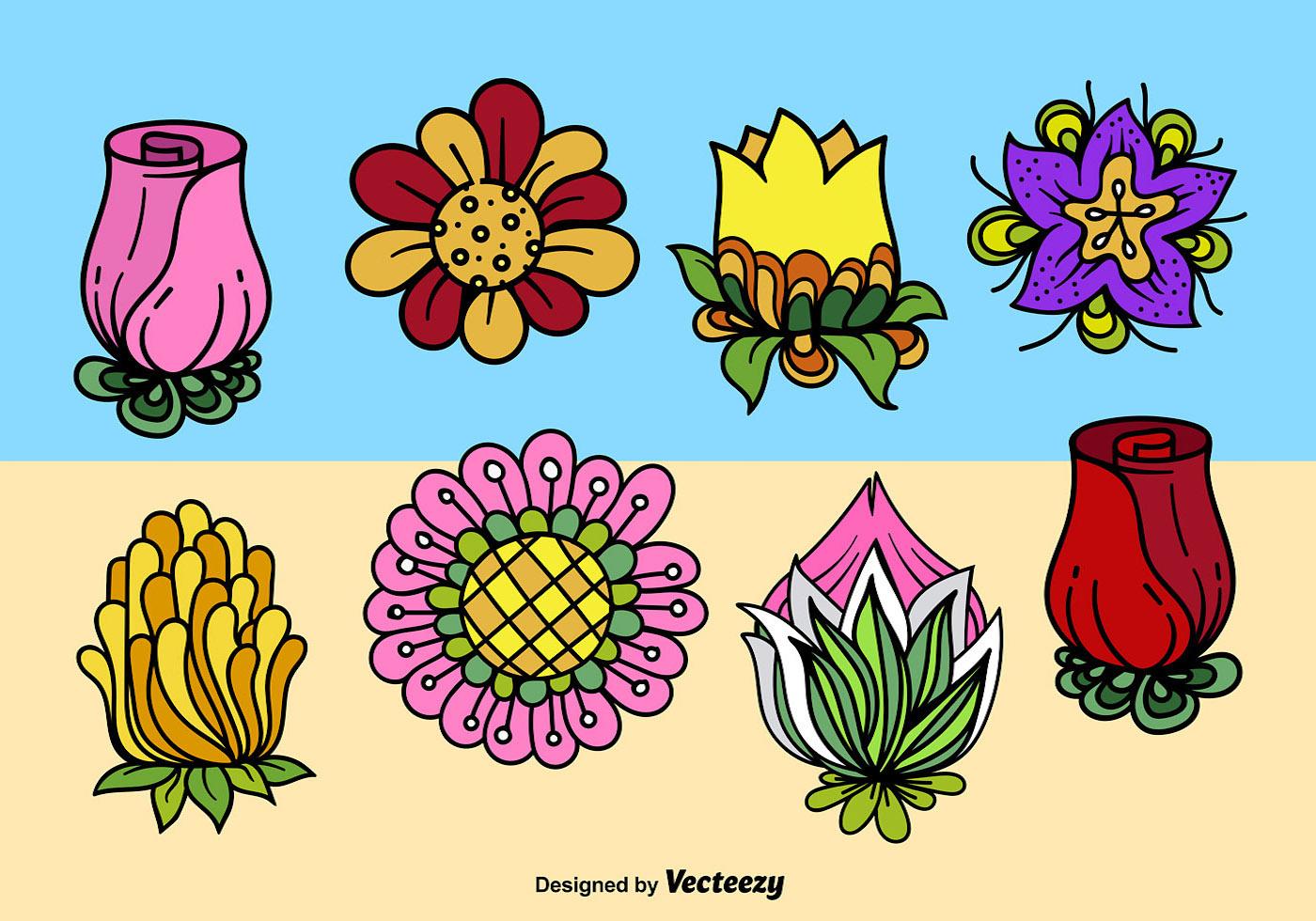 Cartoon cute flowers Stock Free and Free SVG