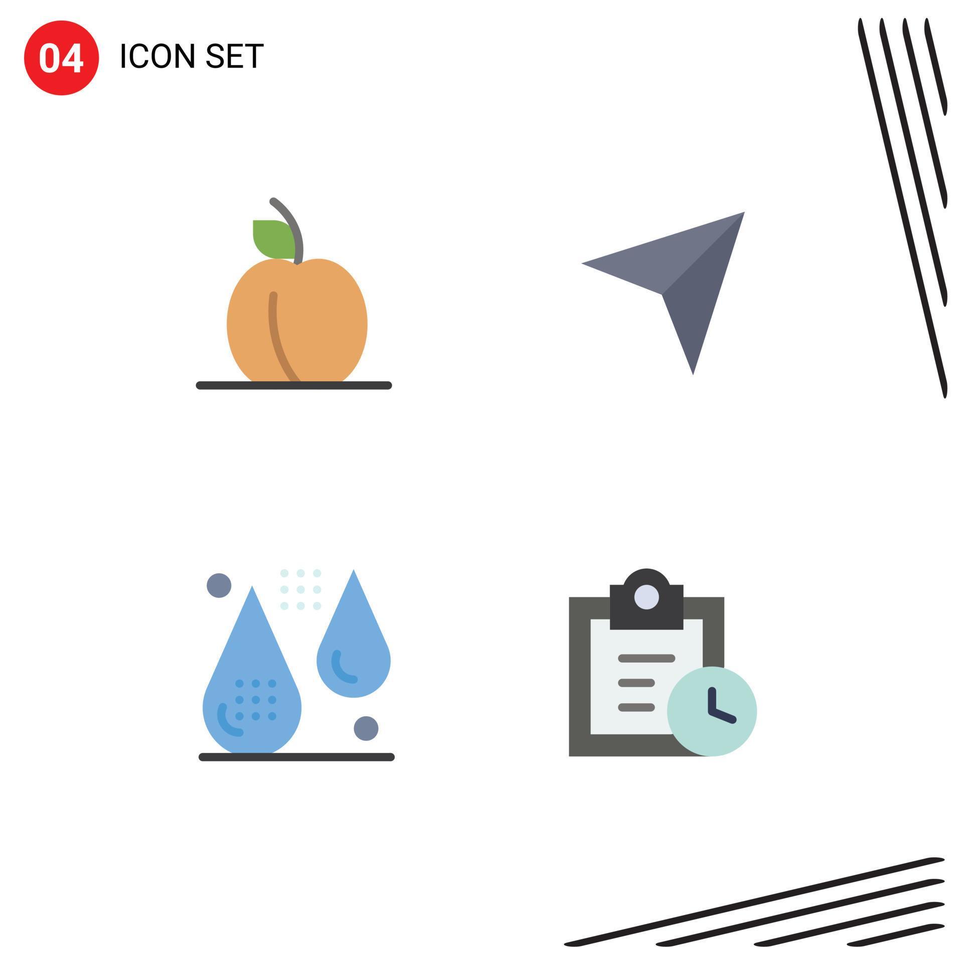 Modern Set of 4 Flat Icons Pictograph of apricot drops arrow next form Editable Vector Design Elements Stock Free