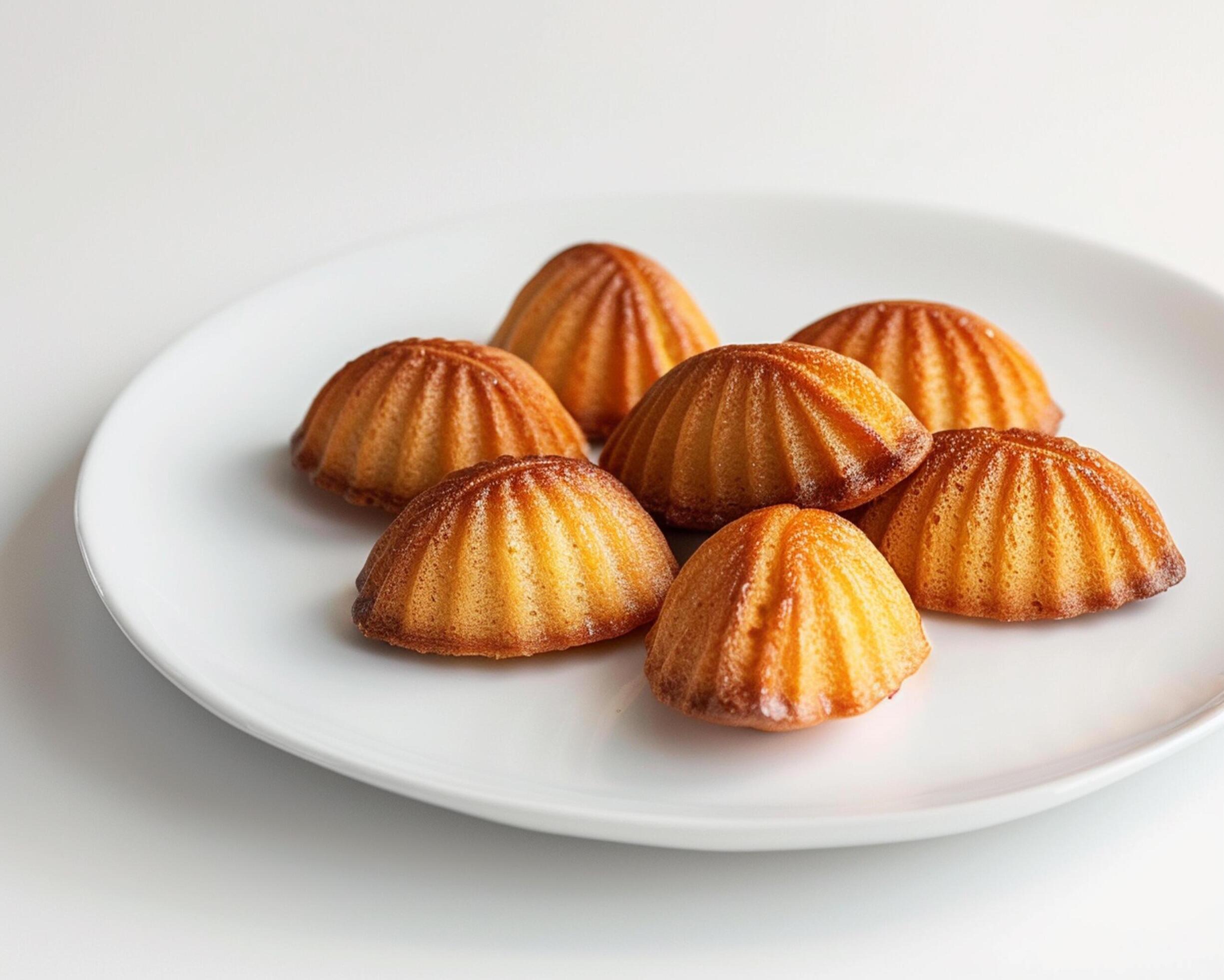 a plate of baked goods on a white surface Stock Free