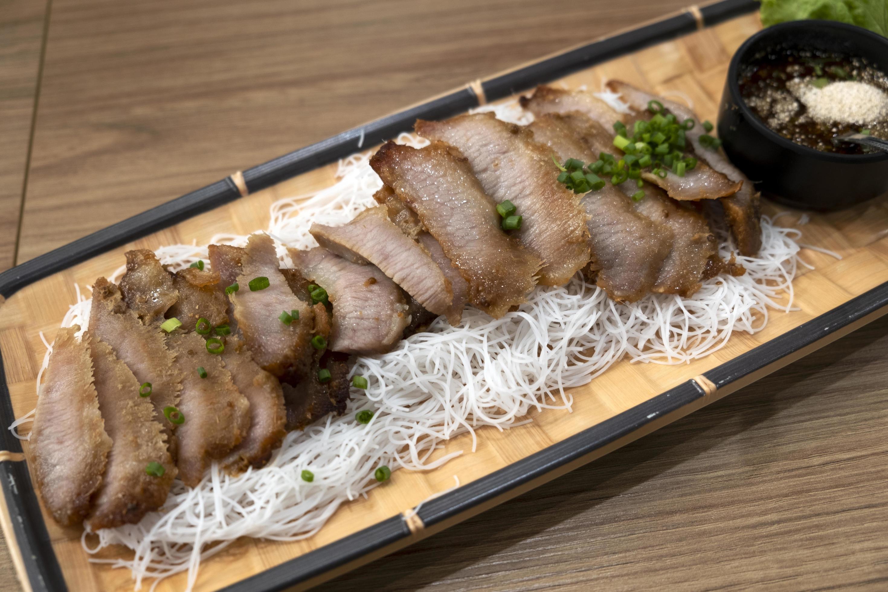 Grilled Pork with Rice Vermicelli Vietnamese Food Stock Free