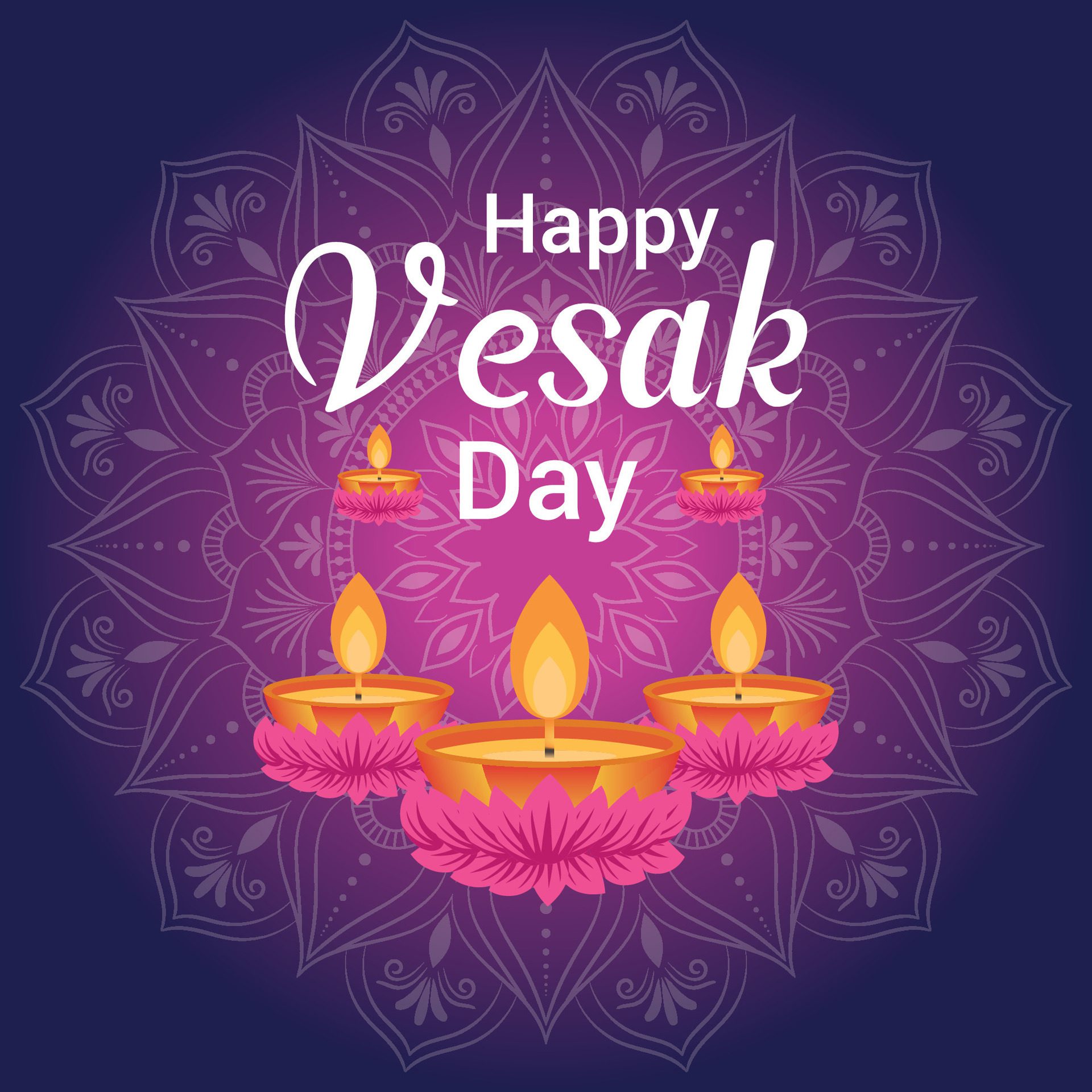 Flat vesak day illustration festival celebration and vesak day Banner Free Vector