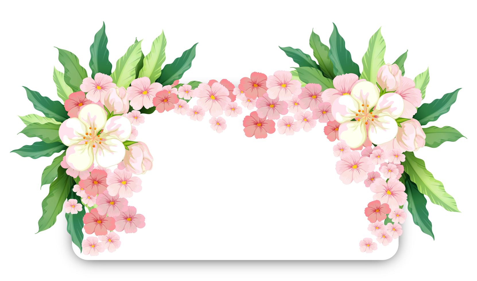 Border template with pink flowers Stock Free