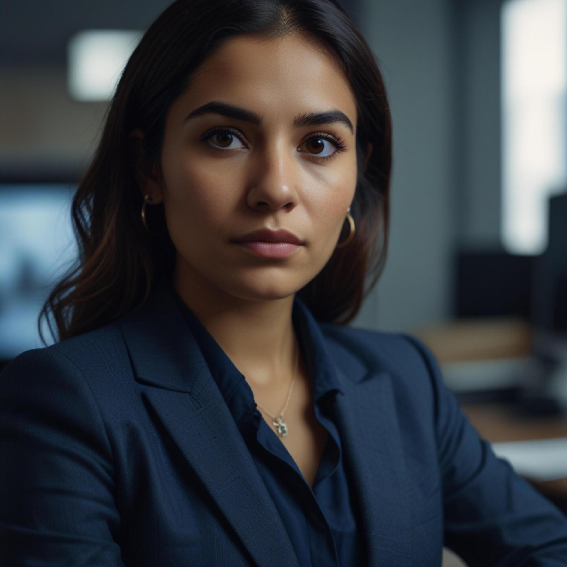 Beautiful Model In Blue Business Suit Stock Free