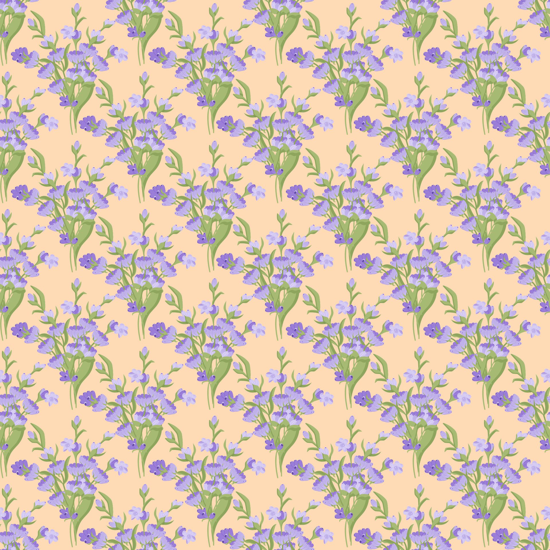 A sprig of lavender. Purple flower. Seamless pattern. illustration. Free Vector