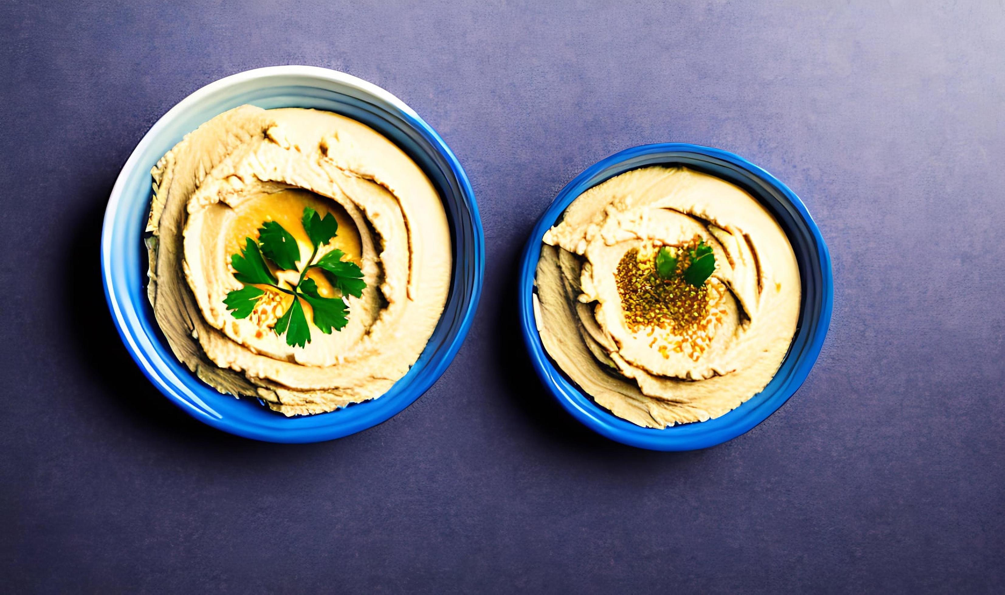 Healthy food. Traditional freshly made organic hummus. Stock Free