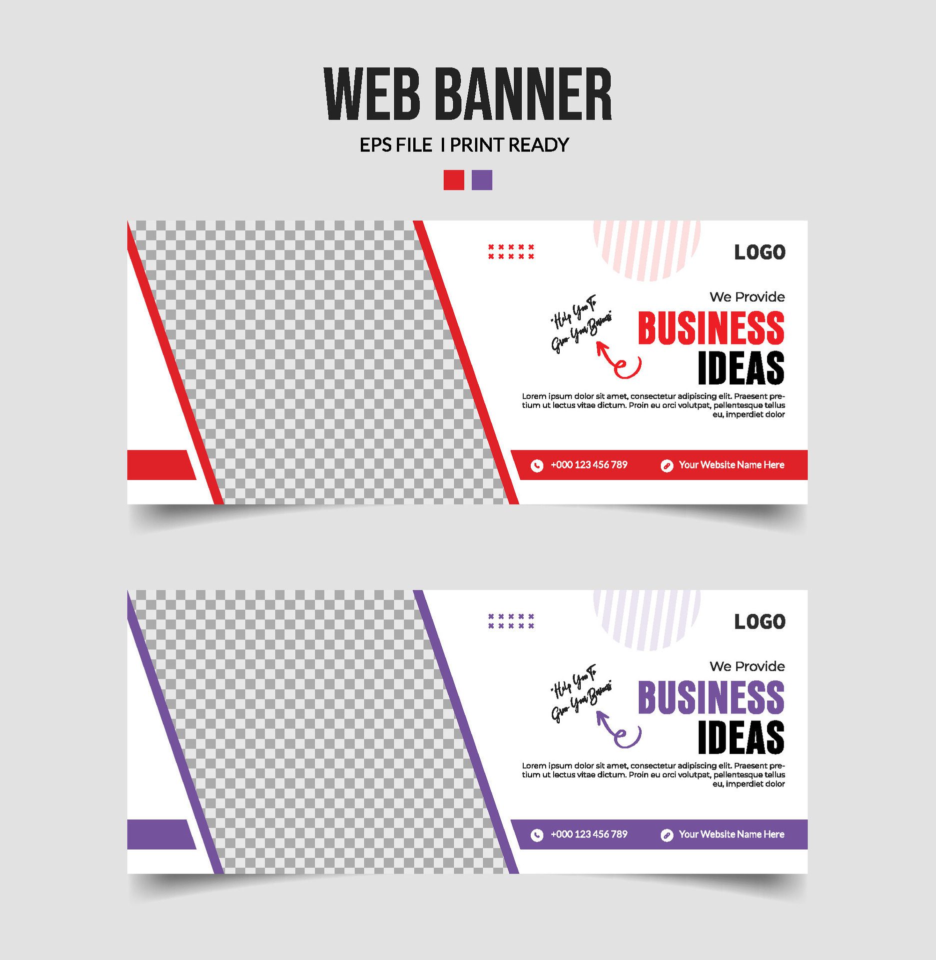 Abstract business web banner template design. Free Vector