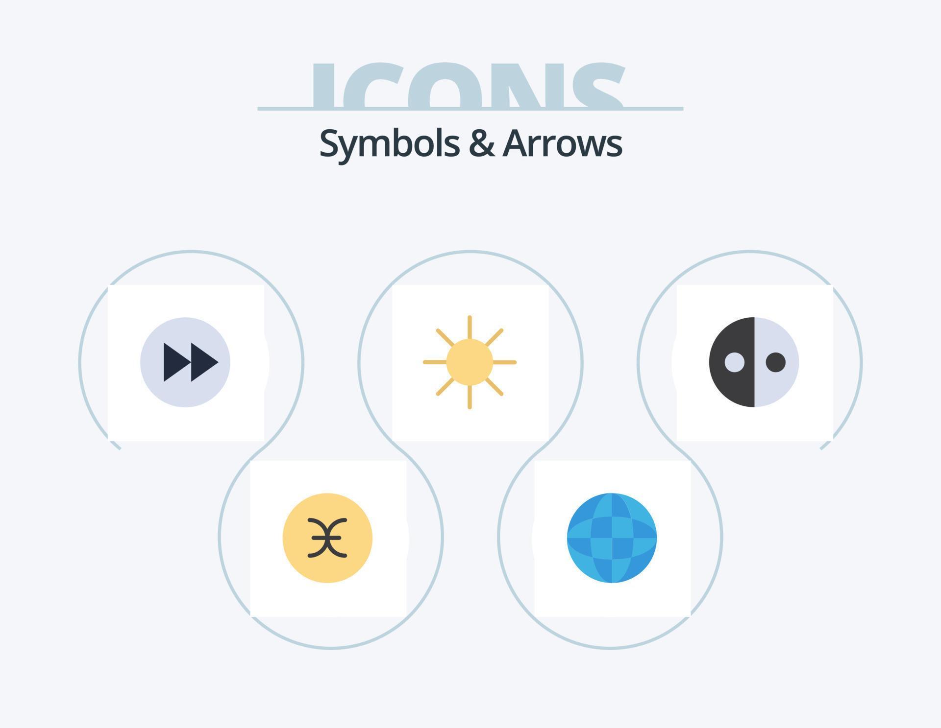 Symbols and Arrows Flat Icon Pack 5 Icon Design. symbolism. equality. arrow right. ray. circle Stock Free