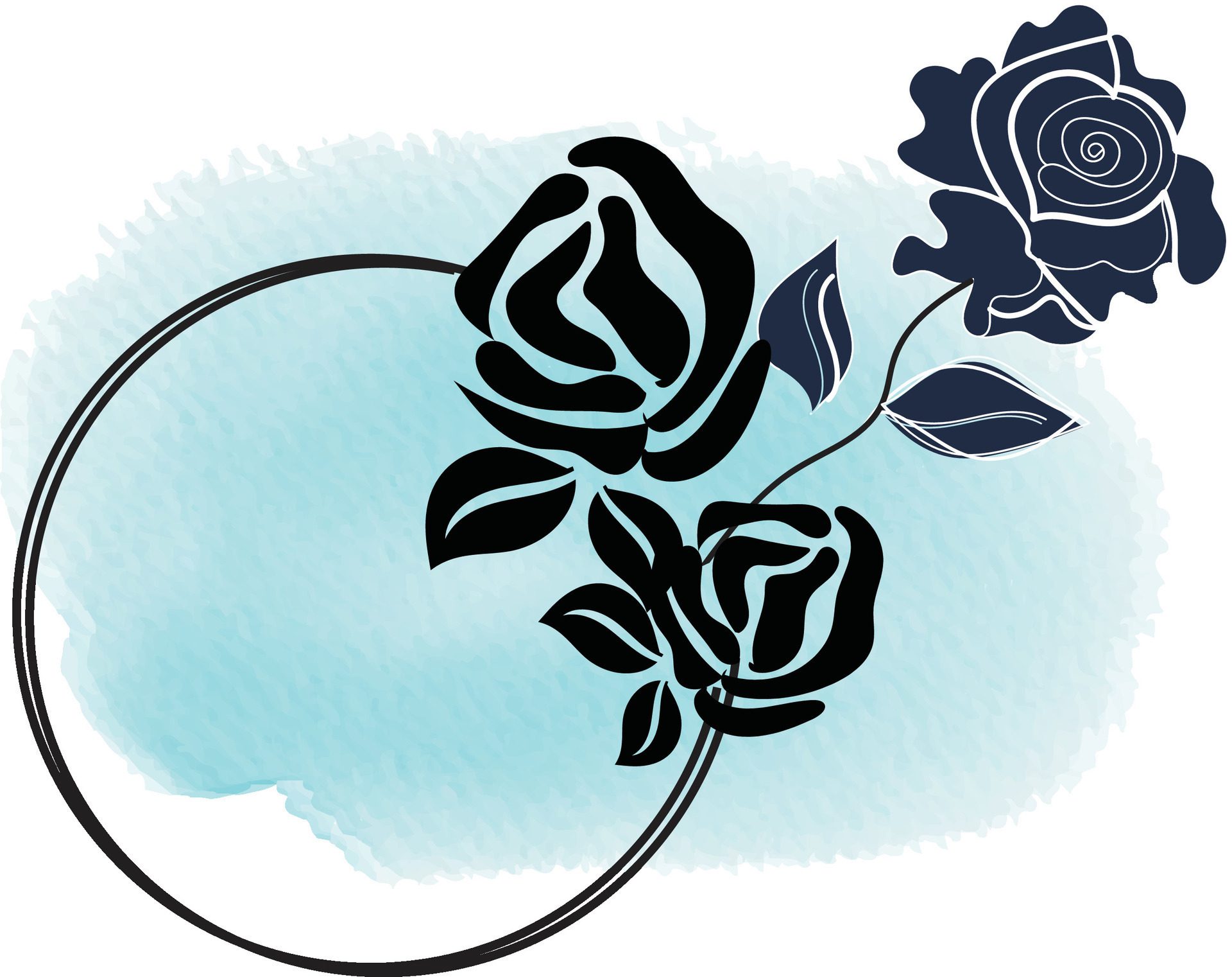 realistic hand drawn flowers with blank banner Free Vector