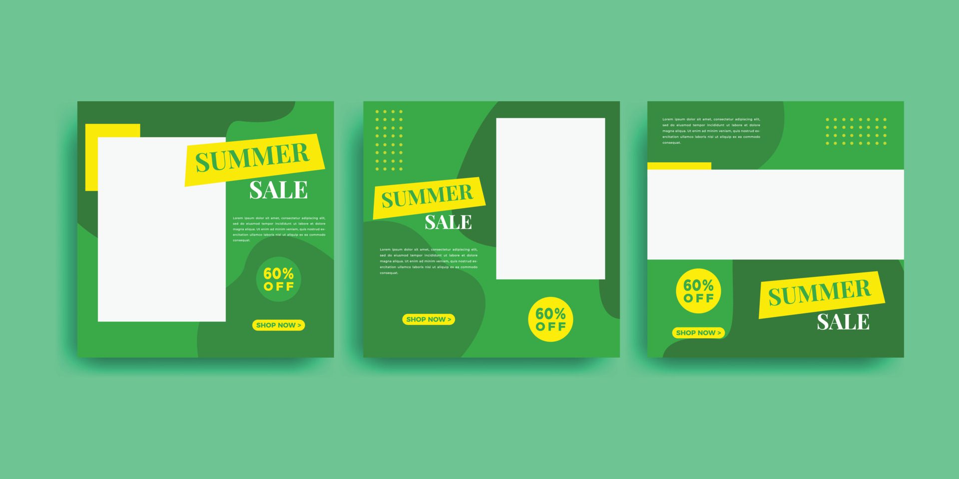 Summer sale social media post template. Free Vector