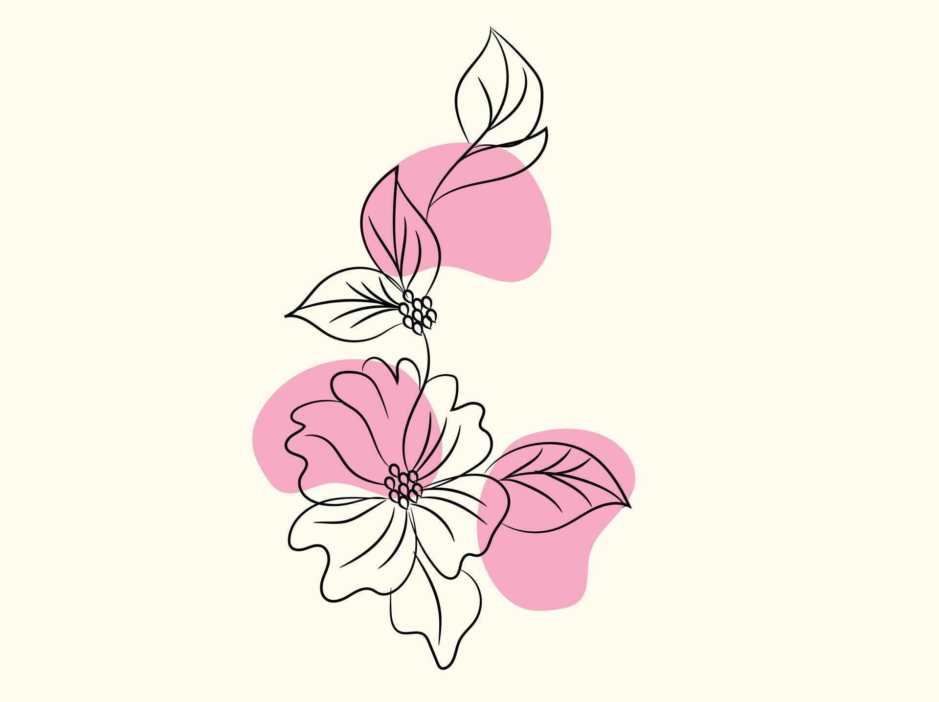 Hand drawn simple flower outline Stock Free