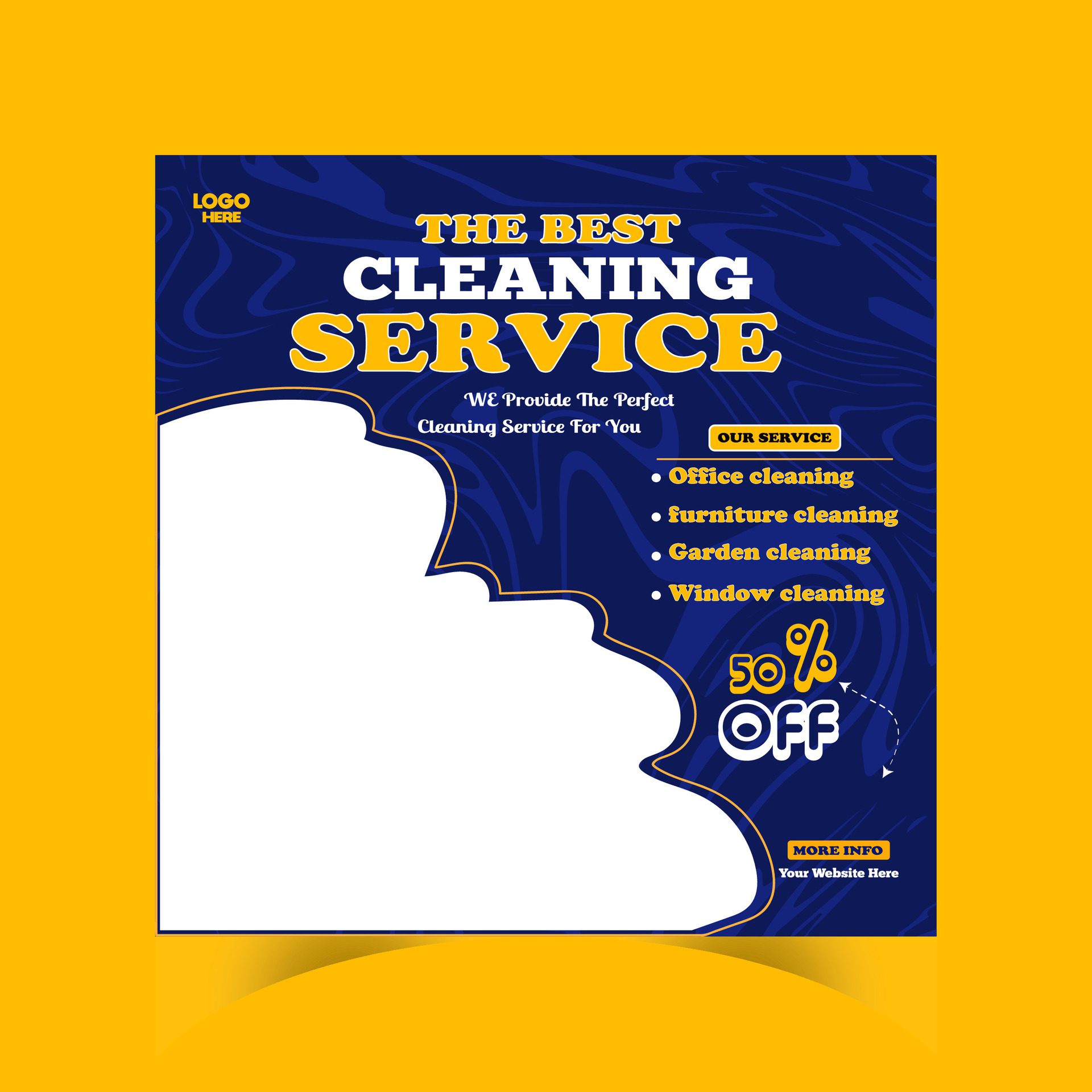 Reliable Cleaning service banner design and square social media post template Free Vector