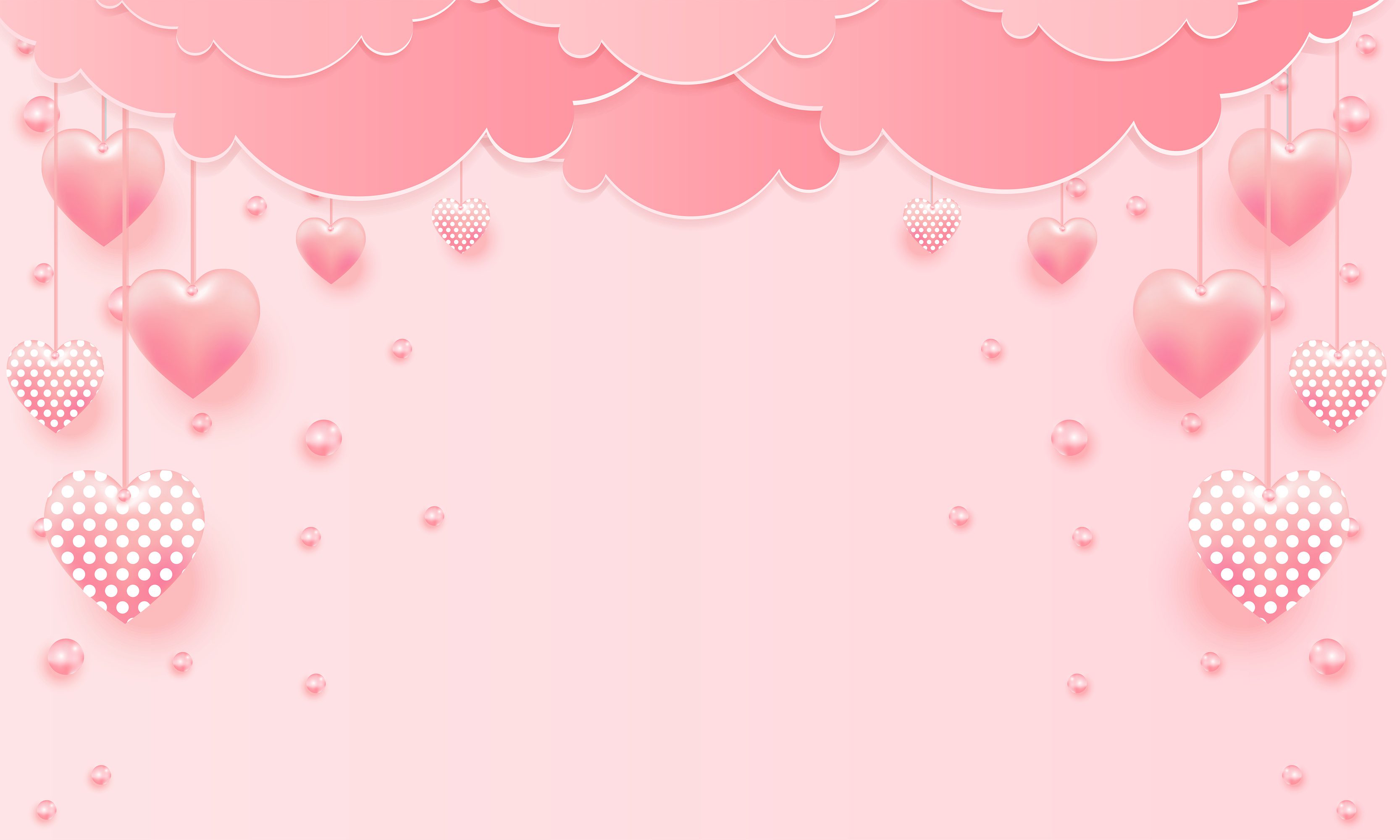 Valentines day sale background with balloons heart pattern. Vector illustration. Wallpaper, flyers, invitation, posters, brochure, banners. Free Vector