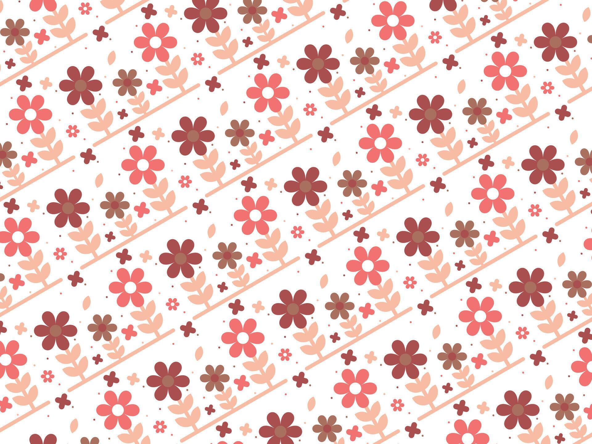 cute brown color spring flower seamless background pattern Stock Free