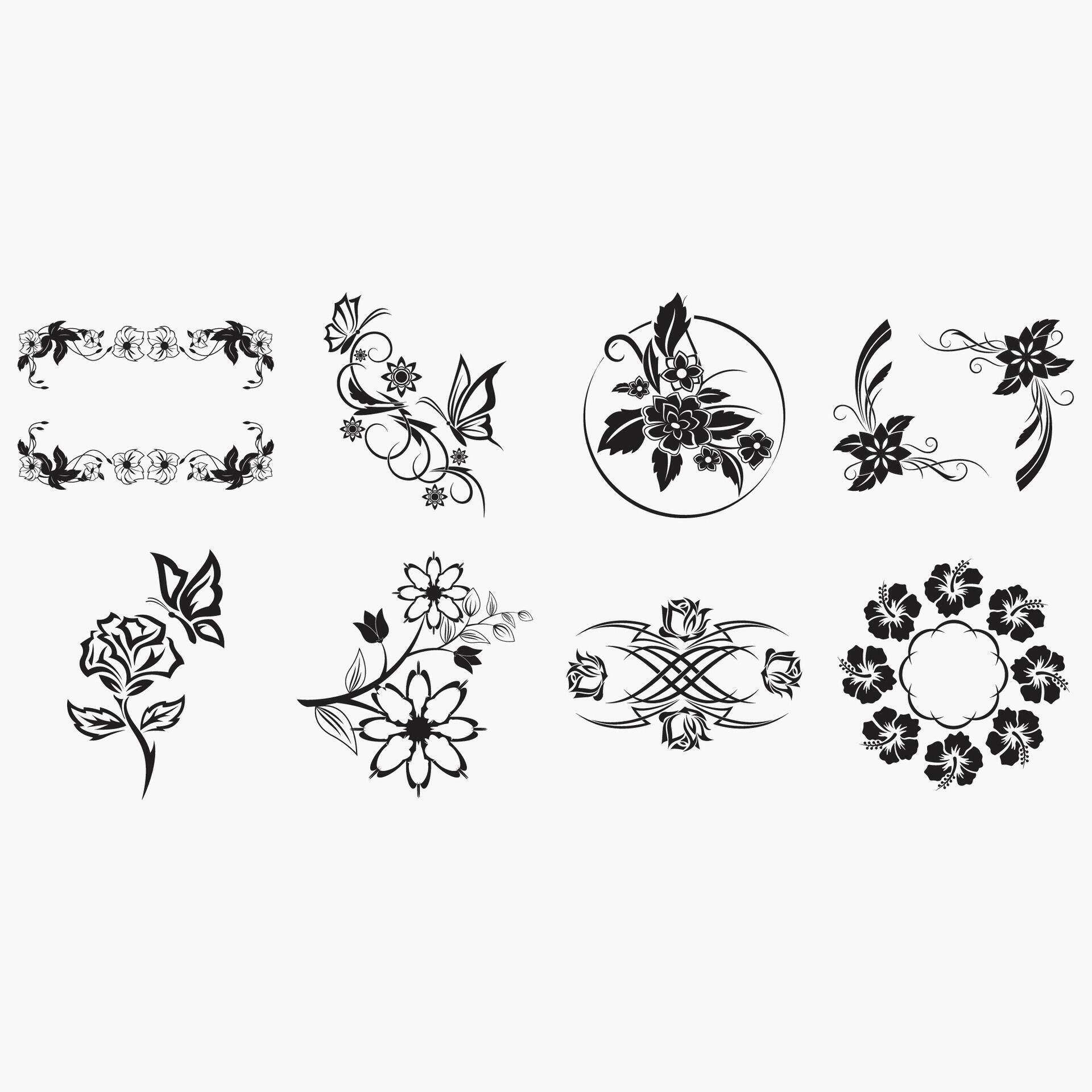 Collection of flower logos Stock Free