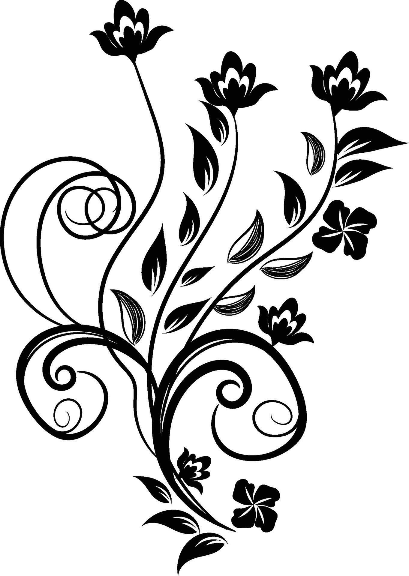 flower silhouettes design Stock Free