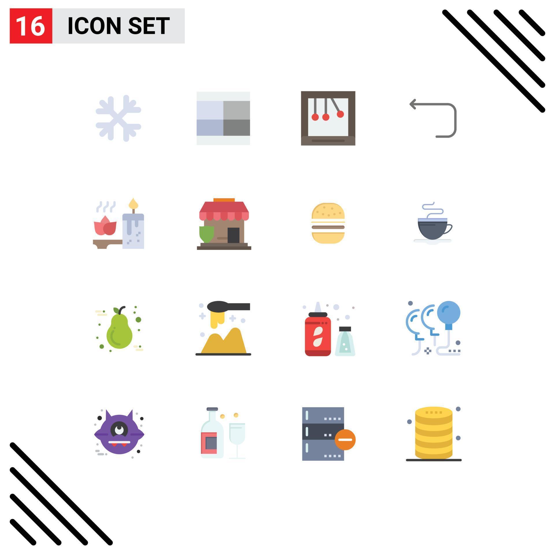 Universal Icon Symbols Group of 16 Modern Flat Colors of candle back layout loop arrow arrow Editable Pack of Creative Vector Design Elements Stock Free