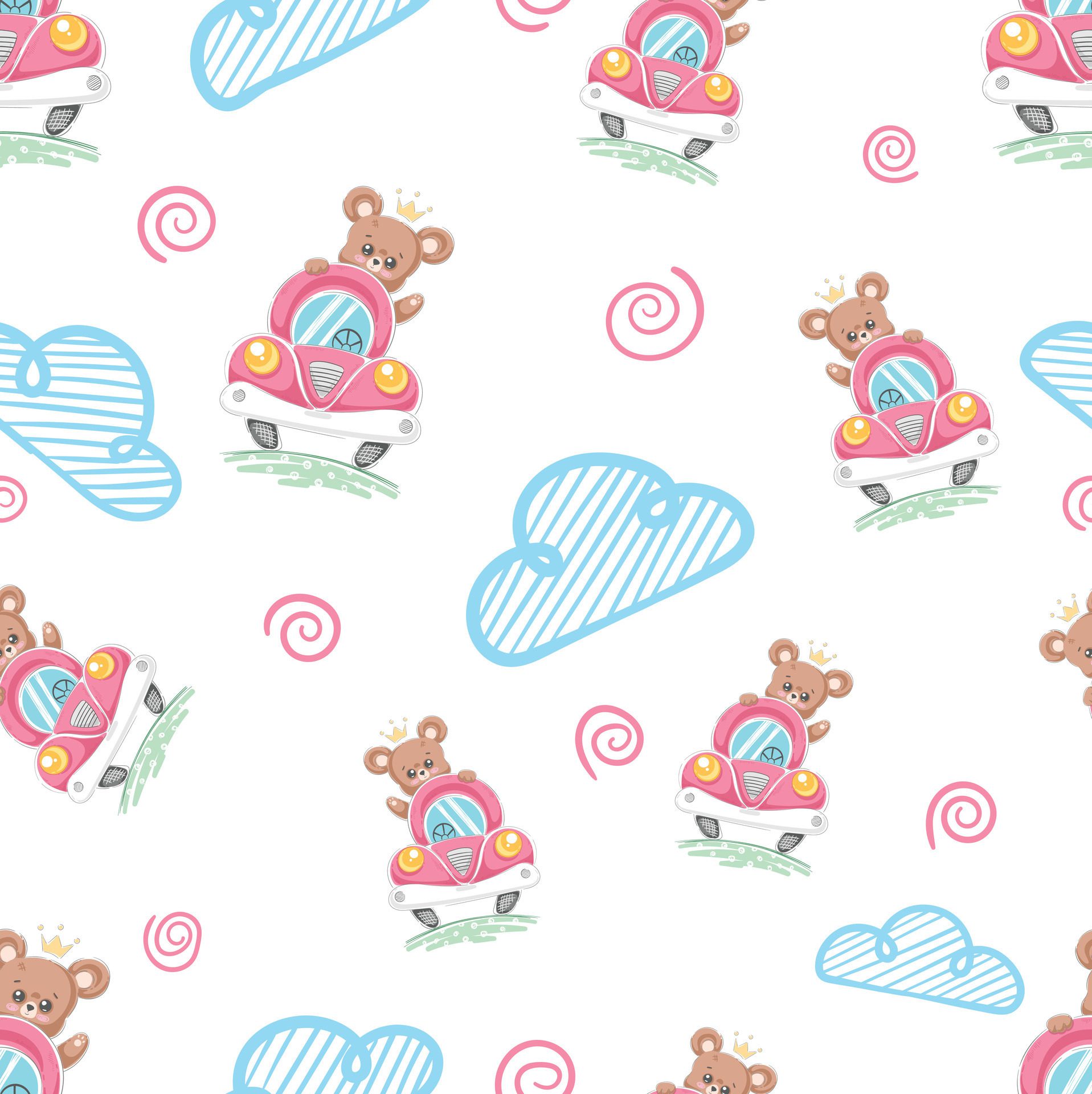 Beautiful cartoonish pattern design Free Vector