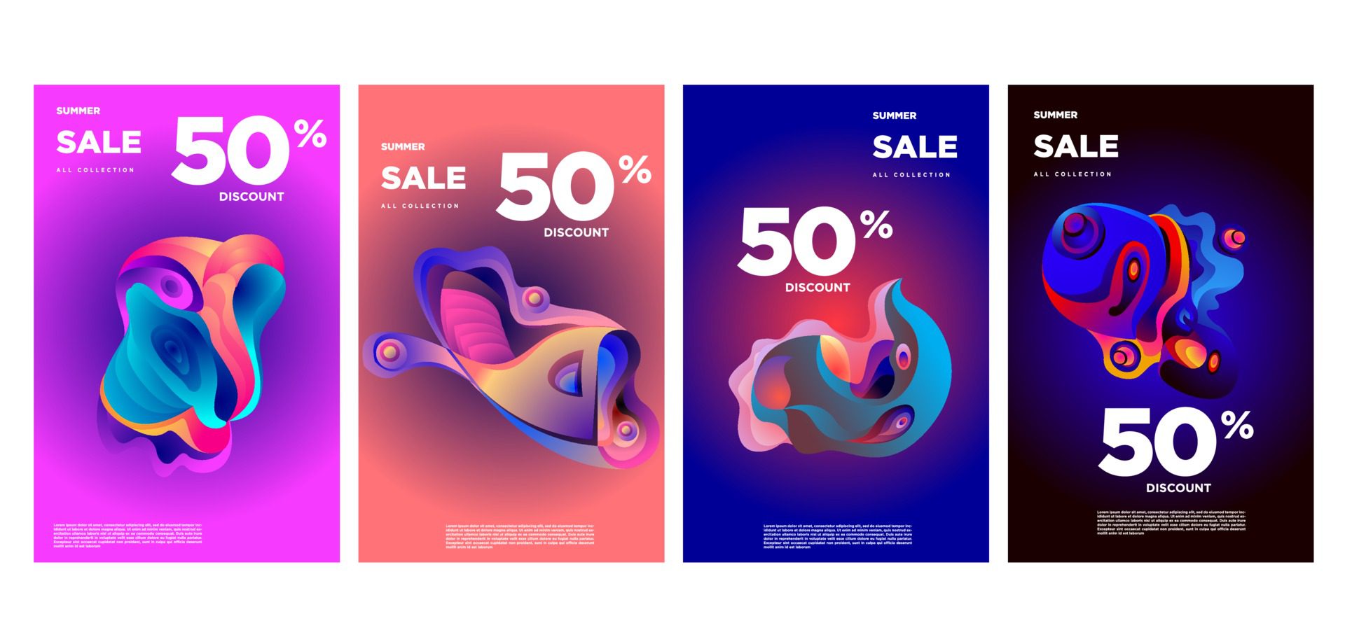 Summer sale discount colorful fluid and liquid banner Free Vector