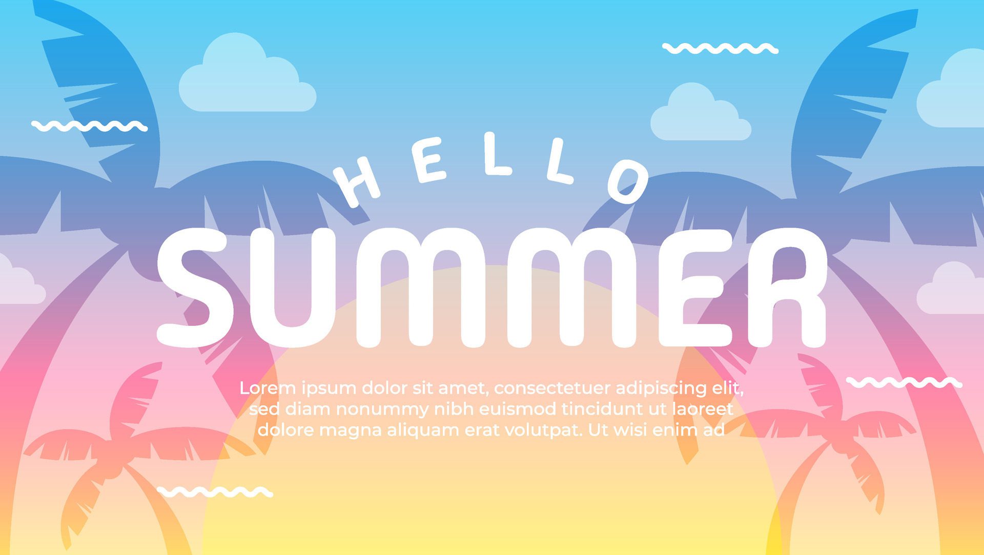 Summer banner. Trendy texture. Holiday season, weekend, holiday logo. Summer Time Wallpapers. Happy sunny day. Free Vector