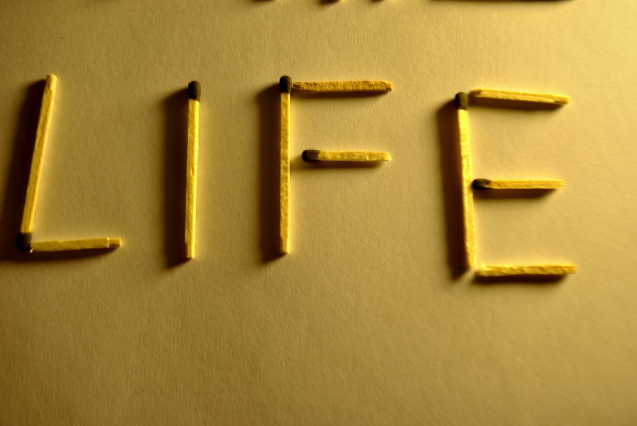 Life Text Matchsticks Stock Free