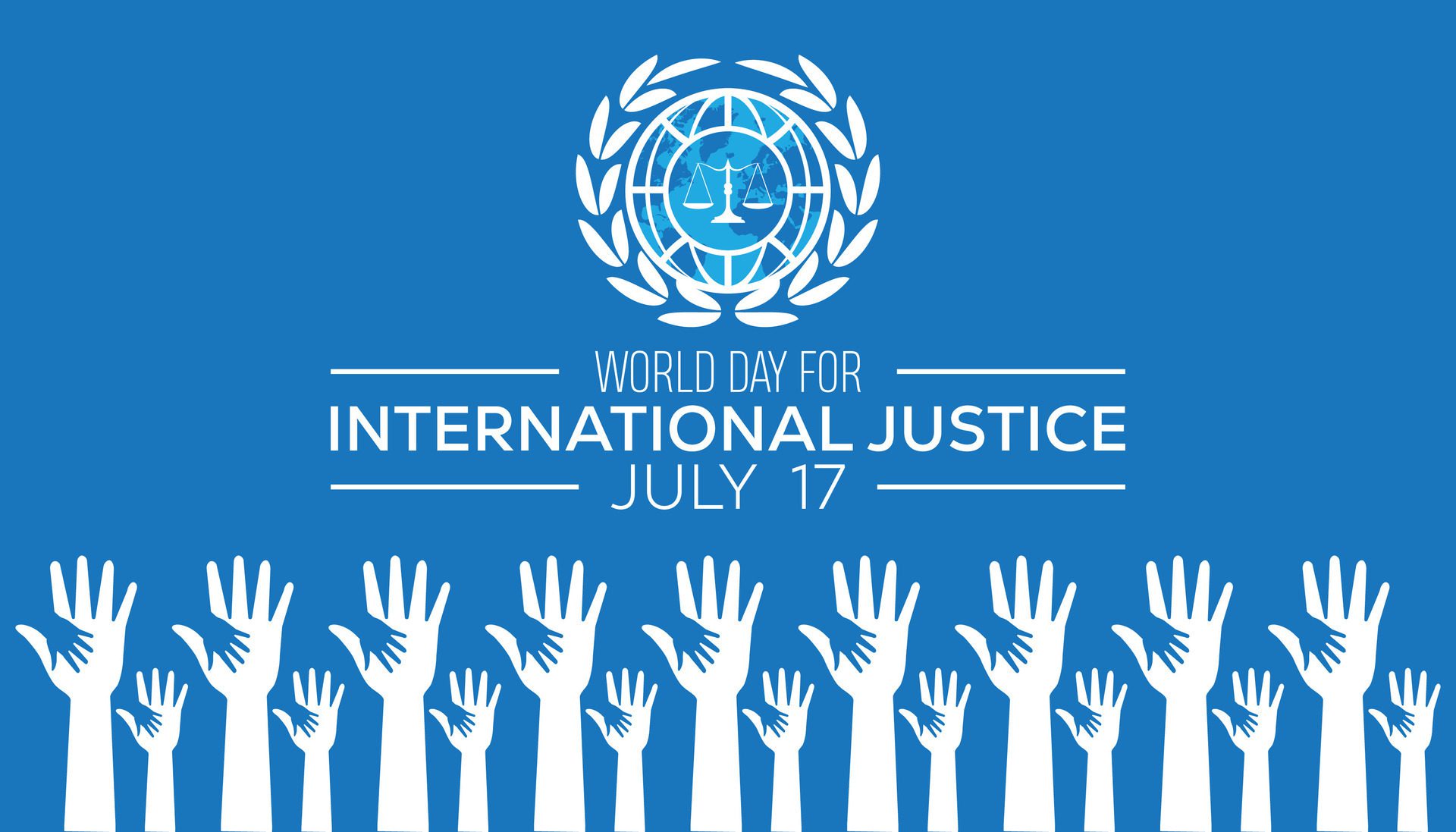 World Day for International Justice observed every year in July. Template for background, banner, card, poster with text inscription. Free Vector