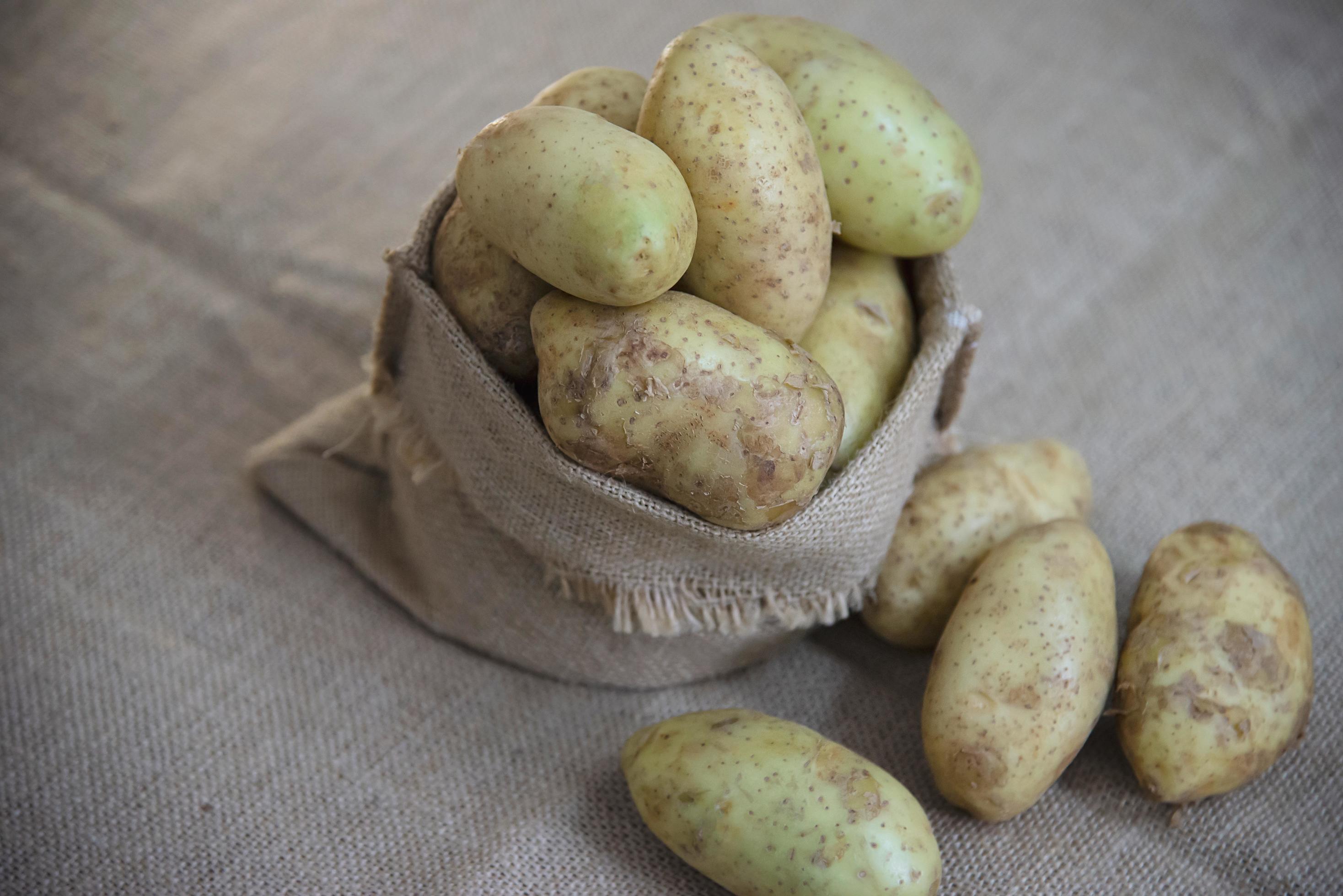 Fresh potato in kitchen ready to be cooked – fresh vegetable preparing for making food concept Stock Free