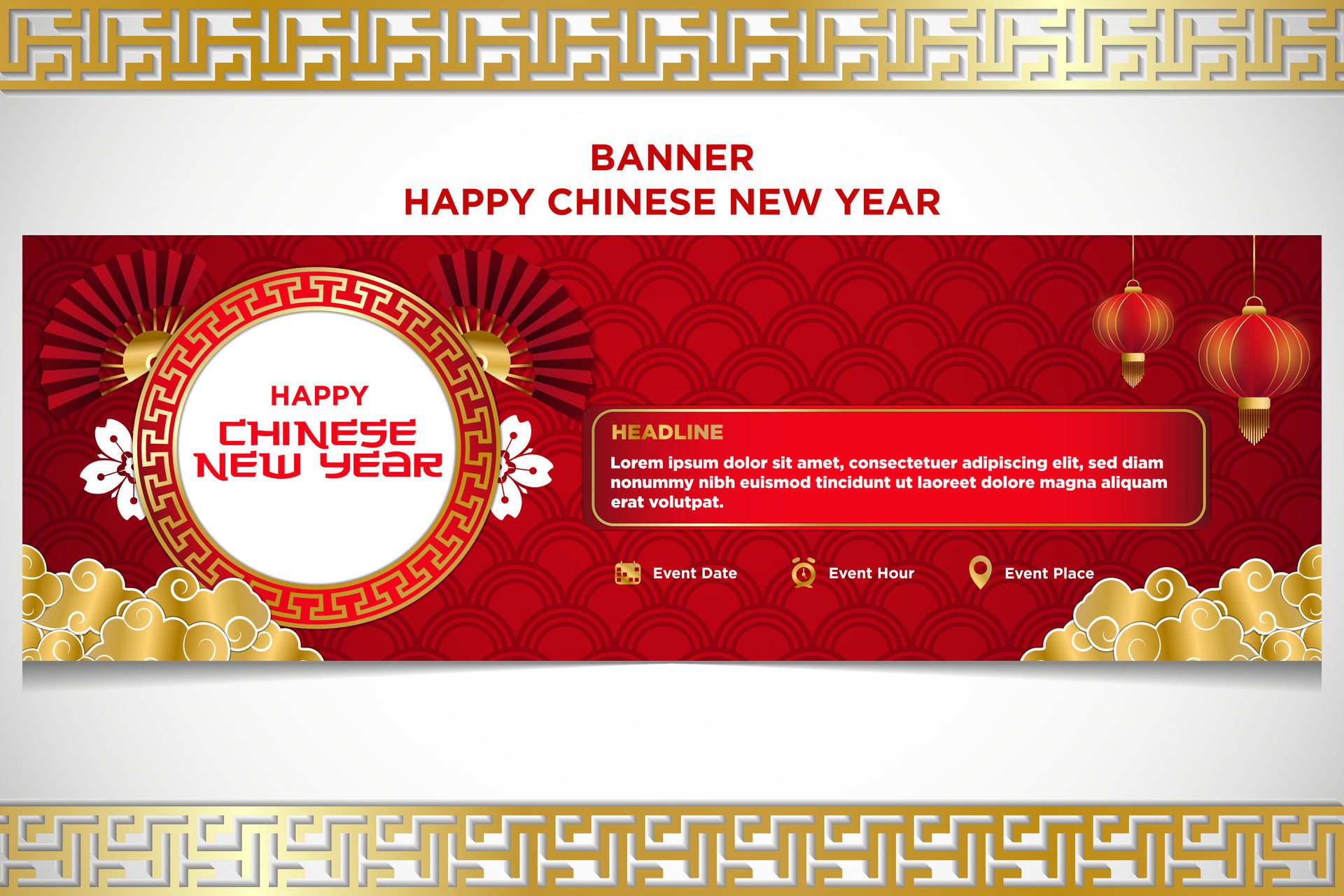 Vector Chinese New Year Festival Celebration Banner Template Free Vector