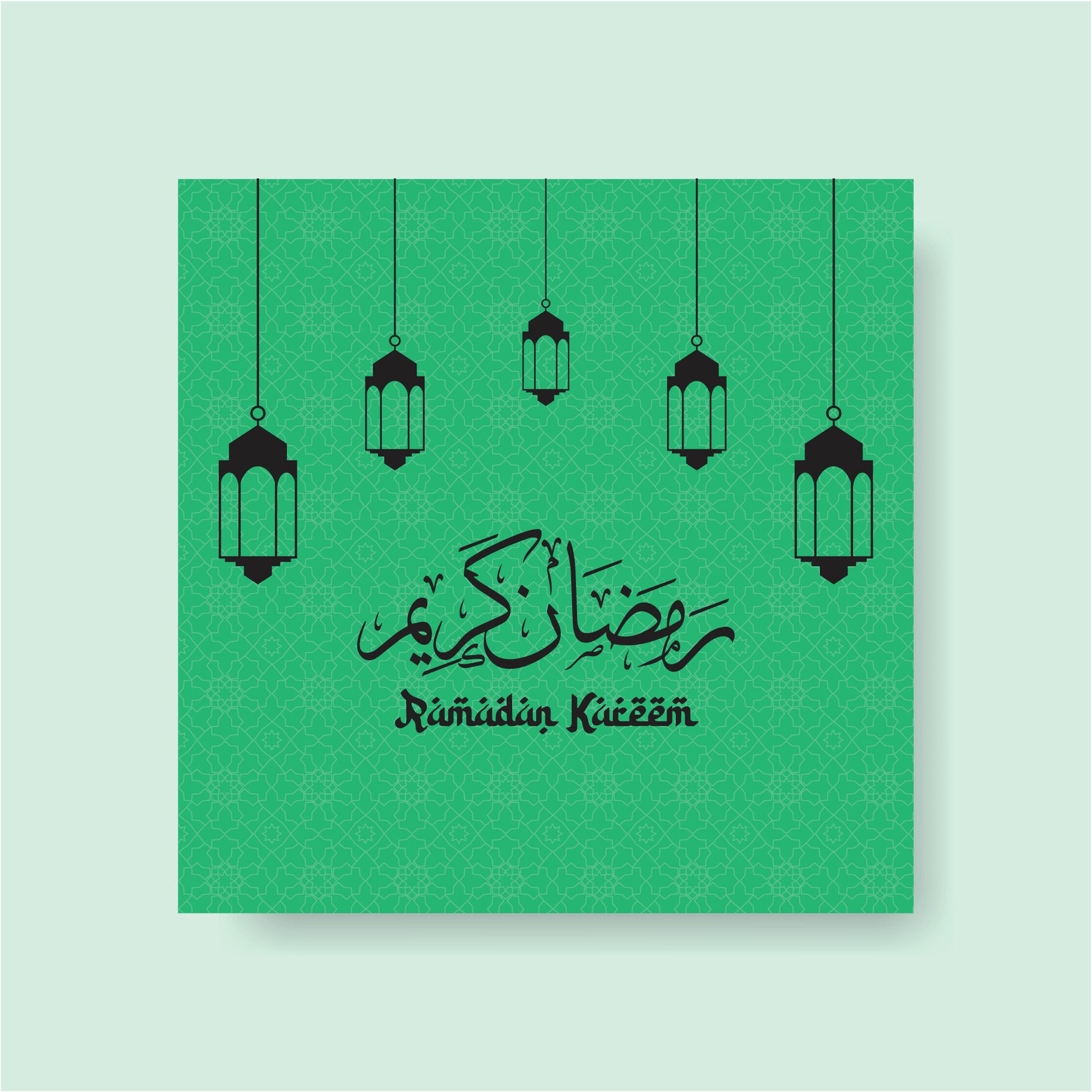 Ramadan kareem greeting template for social media post with islamic pattern, banner, wallpaper, post, Ramadan mubarak, 2024, islamic template Free Vector