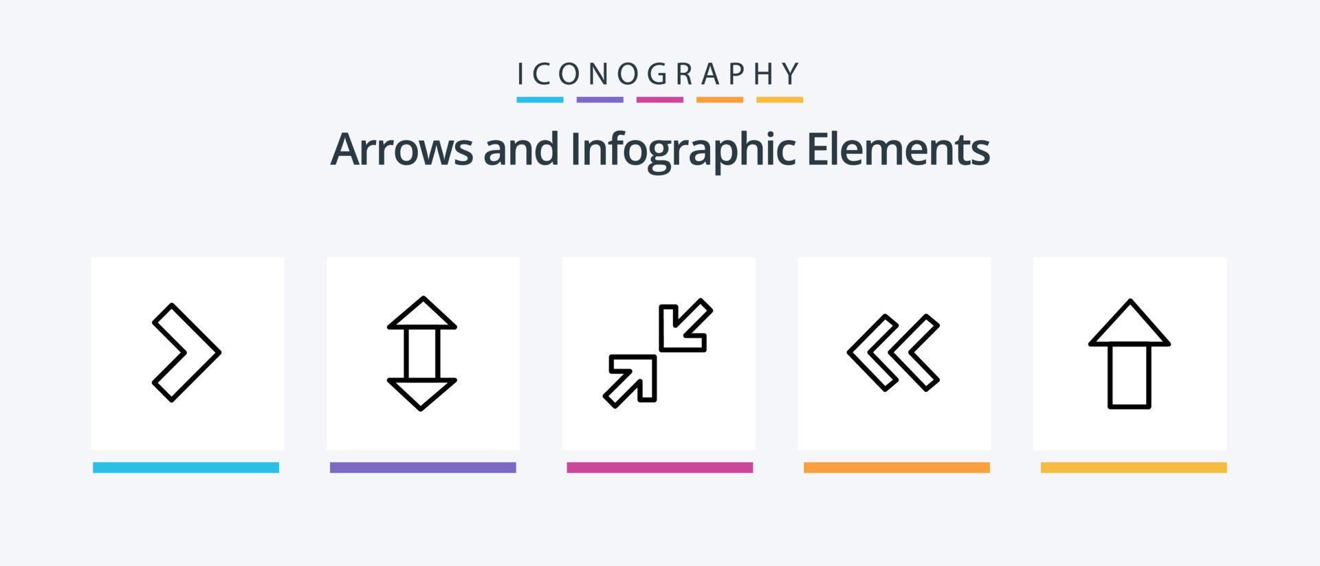 Arrow Line 5 Icon Pack Including . last. up. forward. right. Creative Icons Design Stock Free