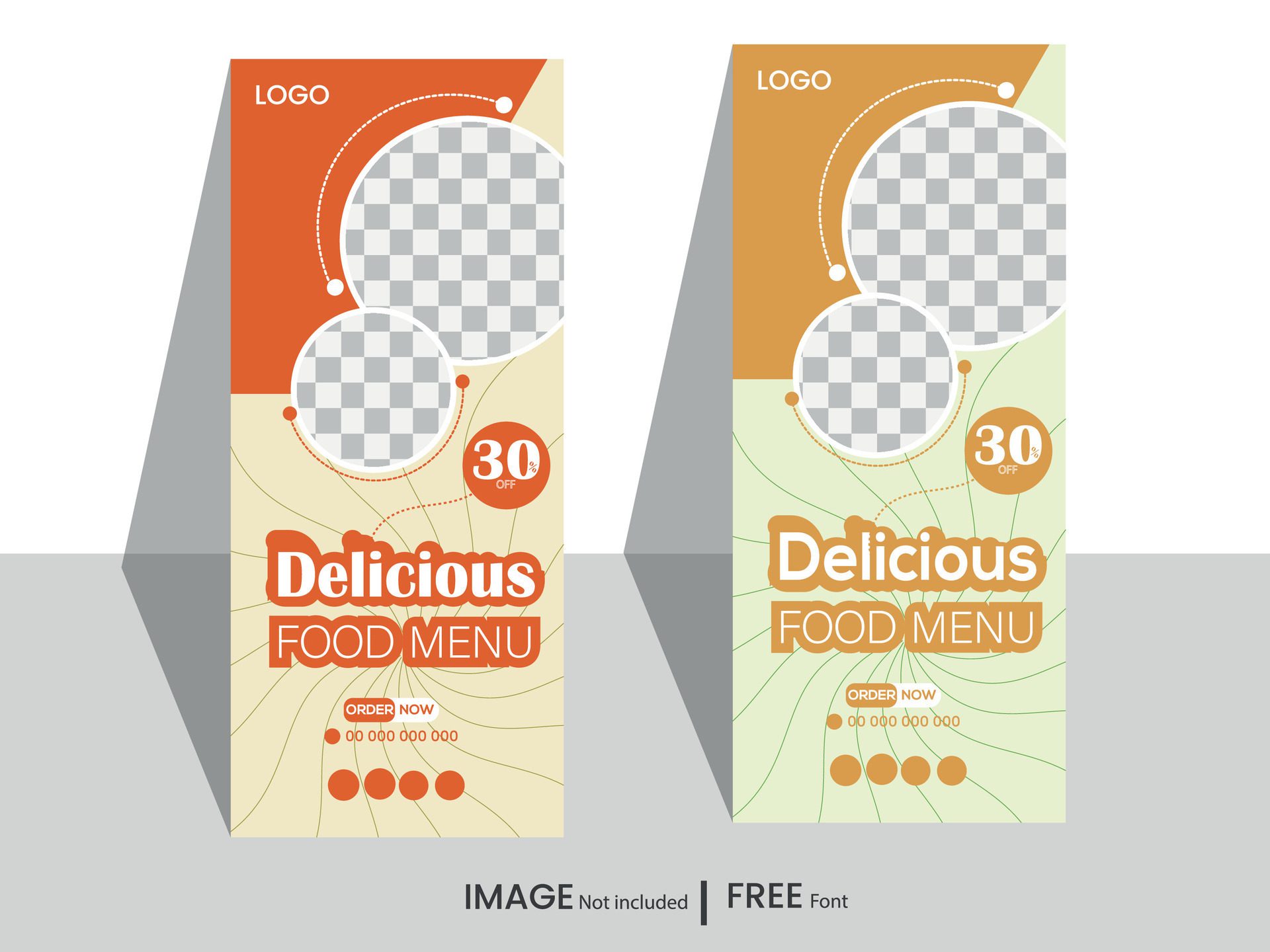 Delicious Food and Restaurant roll up banner design Free Vector