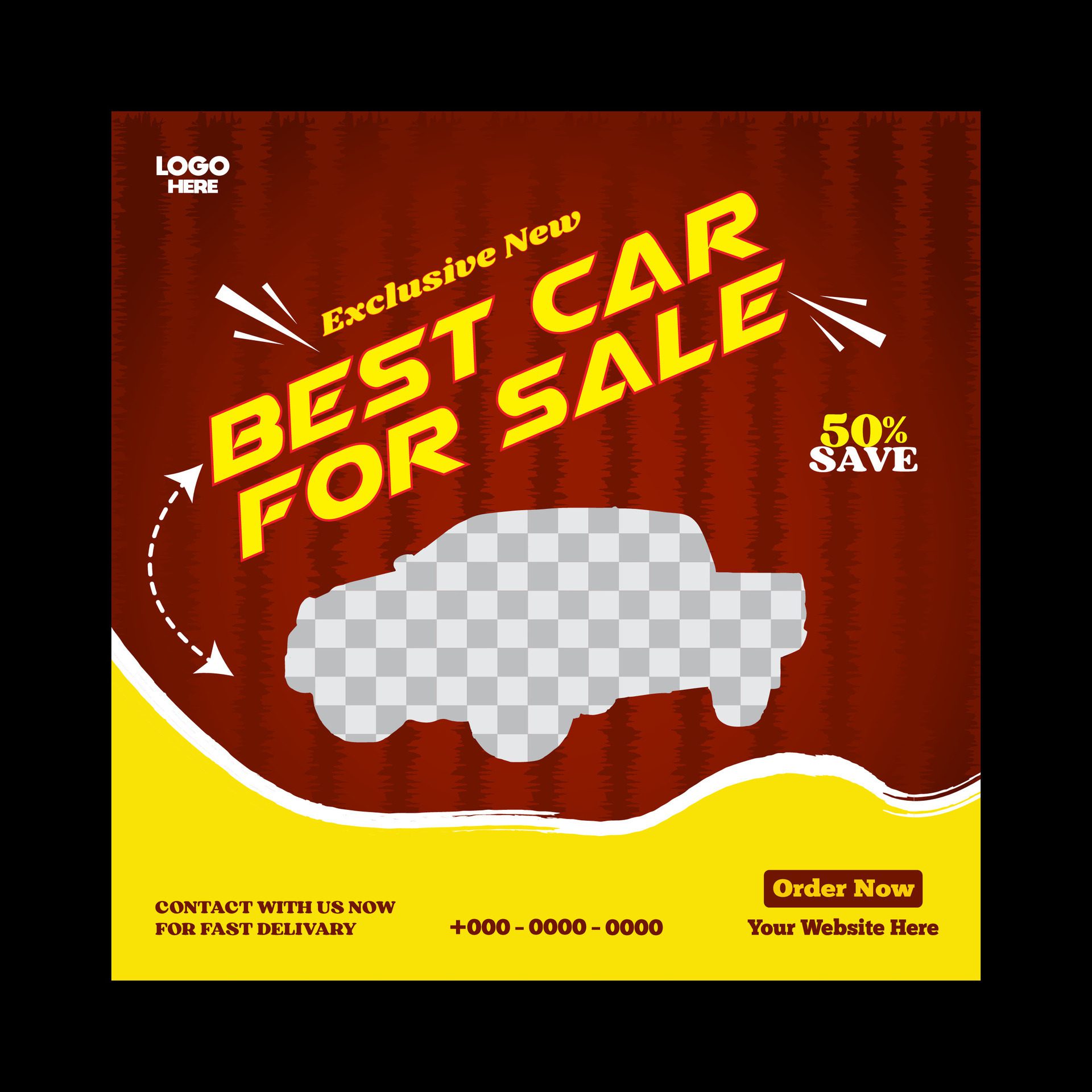 car rent or sale post design and social media banner template Free Vector