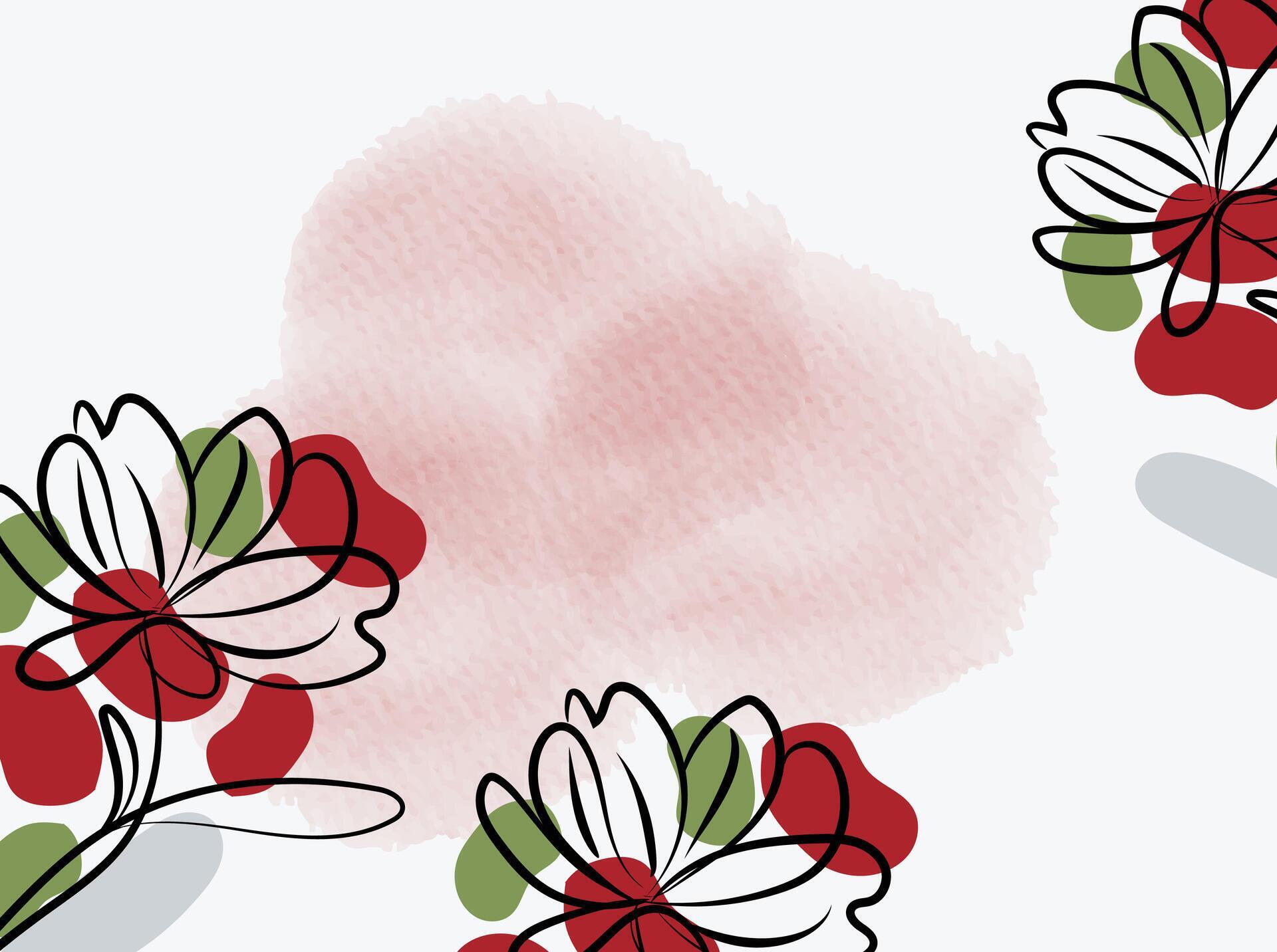 Hand drawn flat design simple flower outline Stock Free