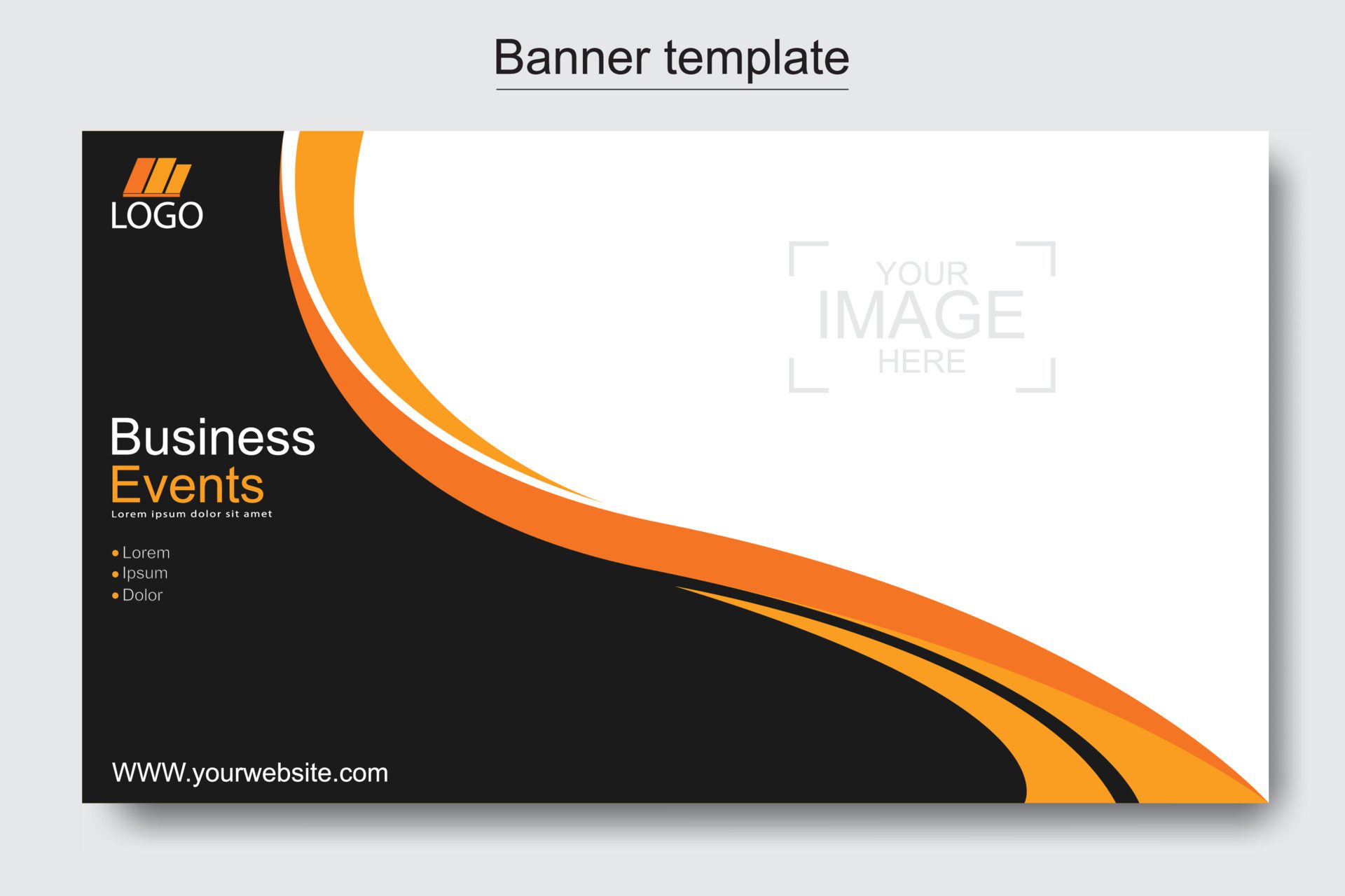 Vector abstract design web banner template. Web Design Elements – Header Design. Abstract geometric web banner template on grey background. Free Vector