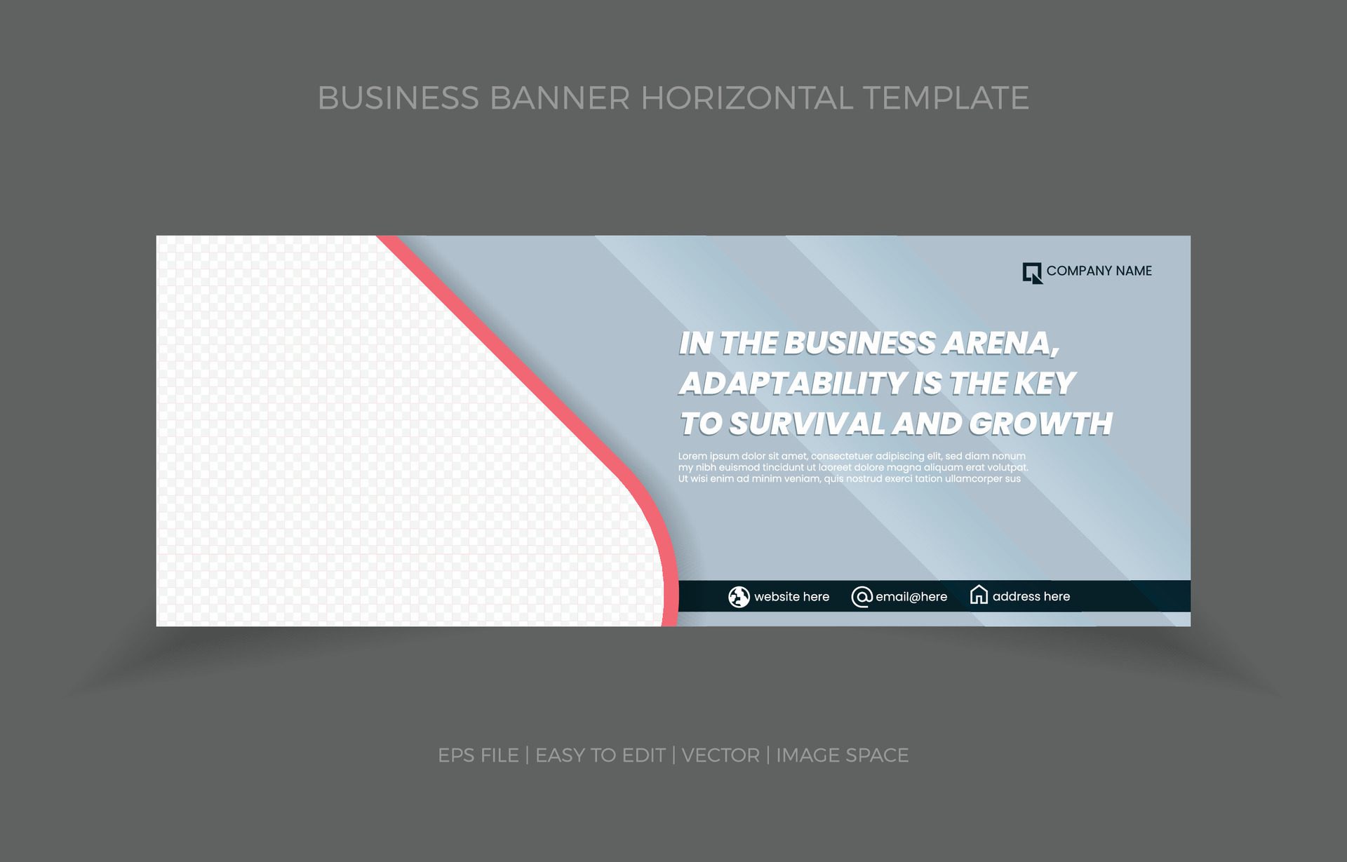 Business Horizontal Banner Template Design with Image Space Template Free Vector