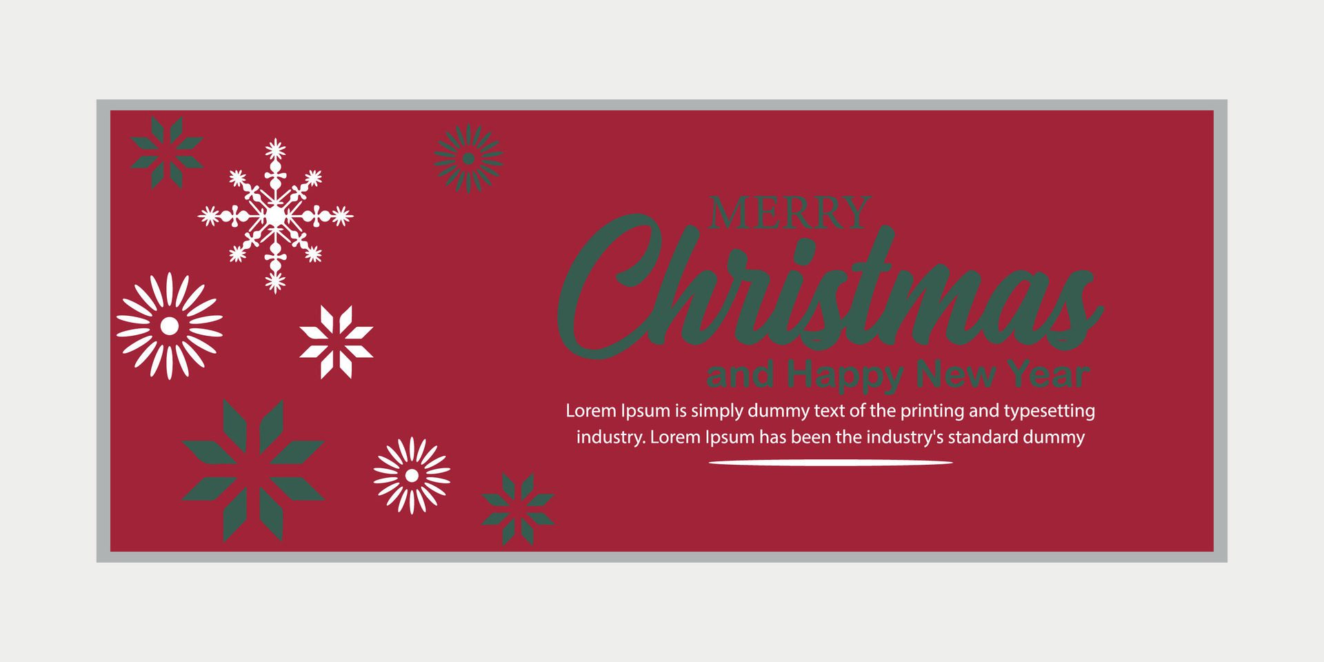 merry christmas banner set and happy new year banner, social media cover and web banner,Merry Christmas design for greeting card, Free Vector