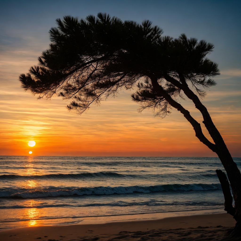 Beach sunset Nature photography,HD by @ai_generated