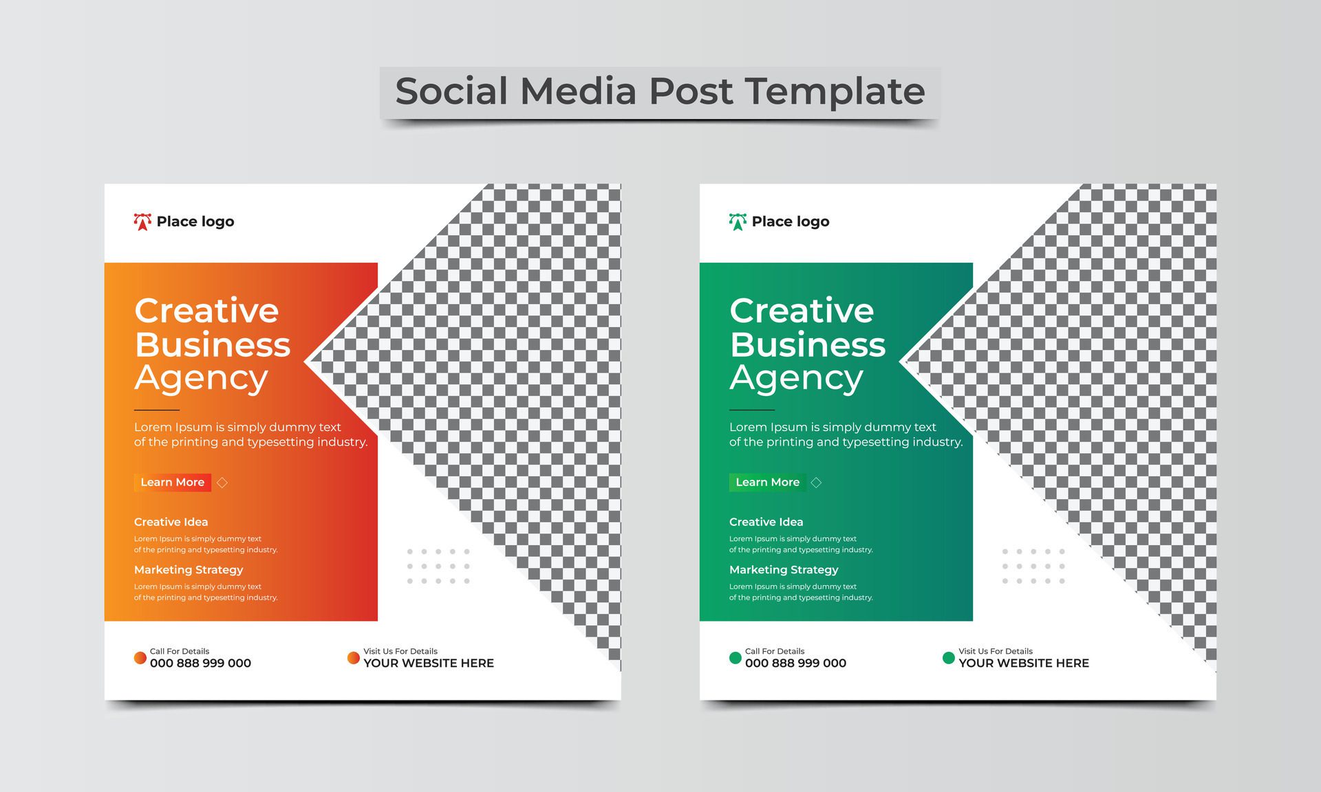 Creative business agency social media post banner design template and corporate business flyer template. Free Vector