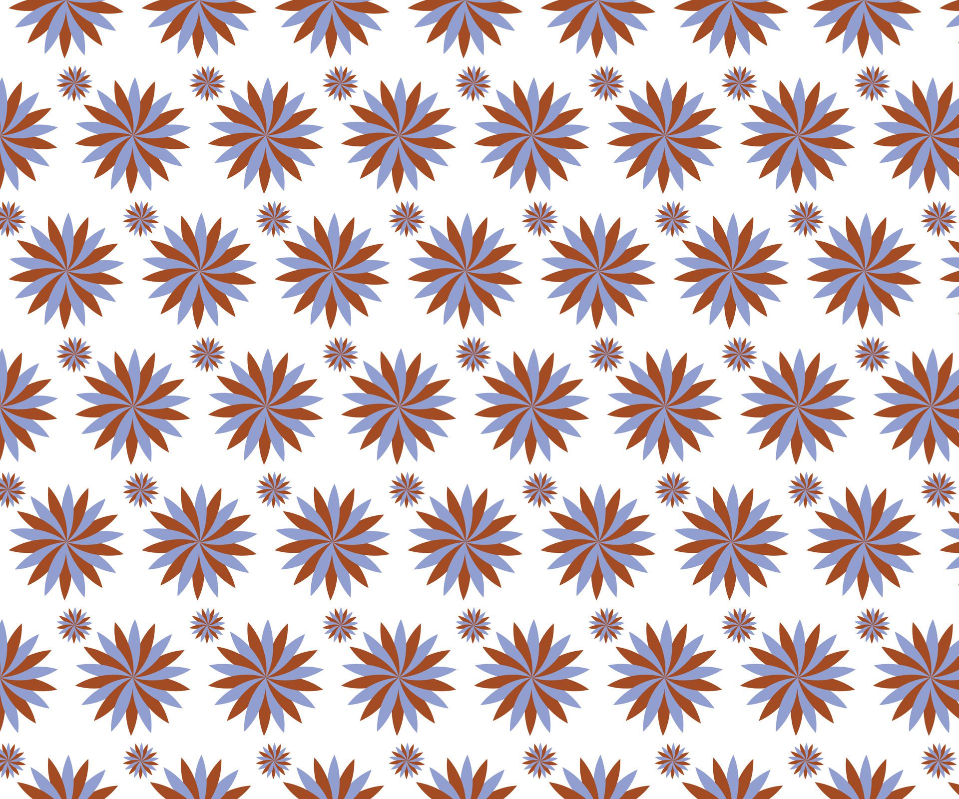 a pattern with orange and blue flowers on a white background Free Vector