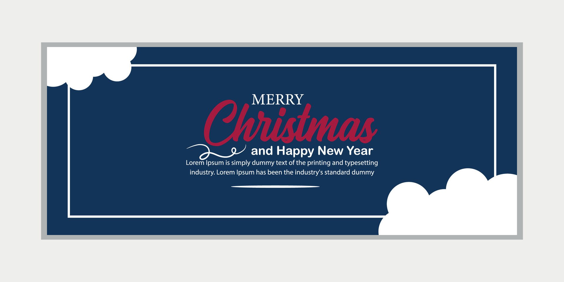 merry christmas banner set and happy new year banner, social media cover and web banner,Merry Christmas design for greeting card, Free Vector