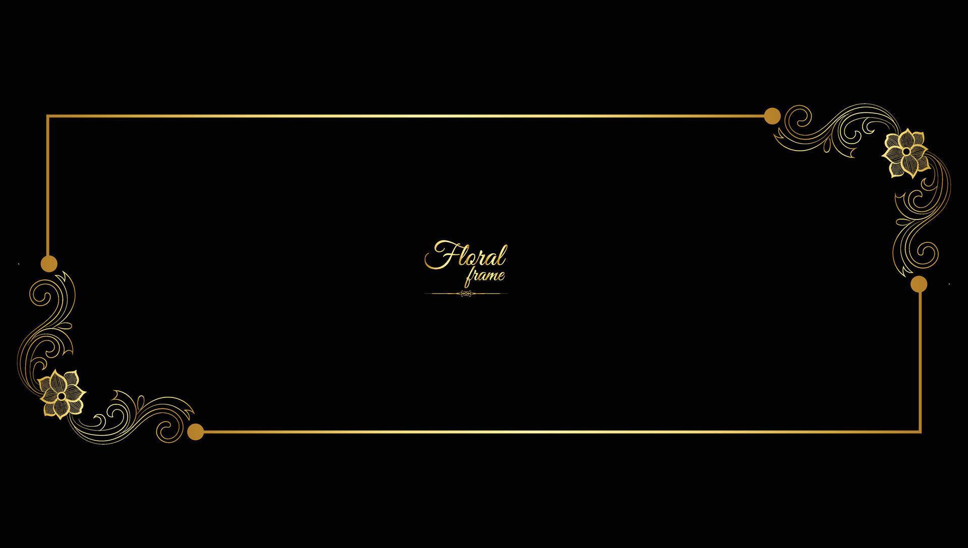 Vector luxury decorative golden vintage frames and borders. retro ornamental frame art and flower isolated floral background Stock Free